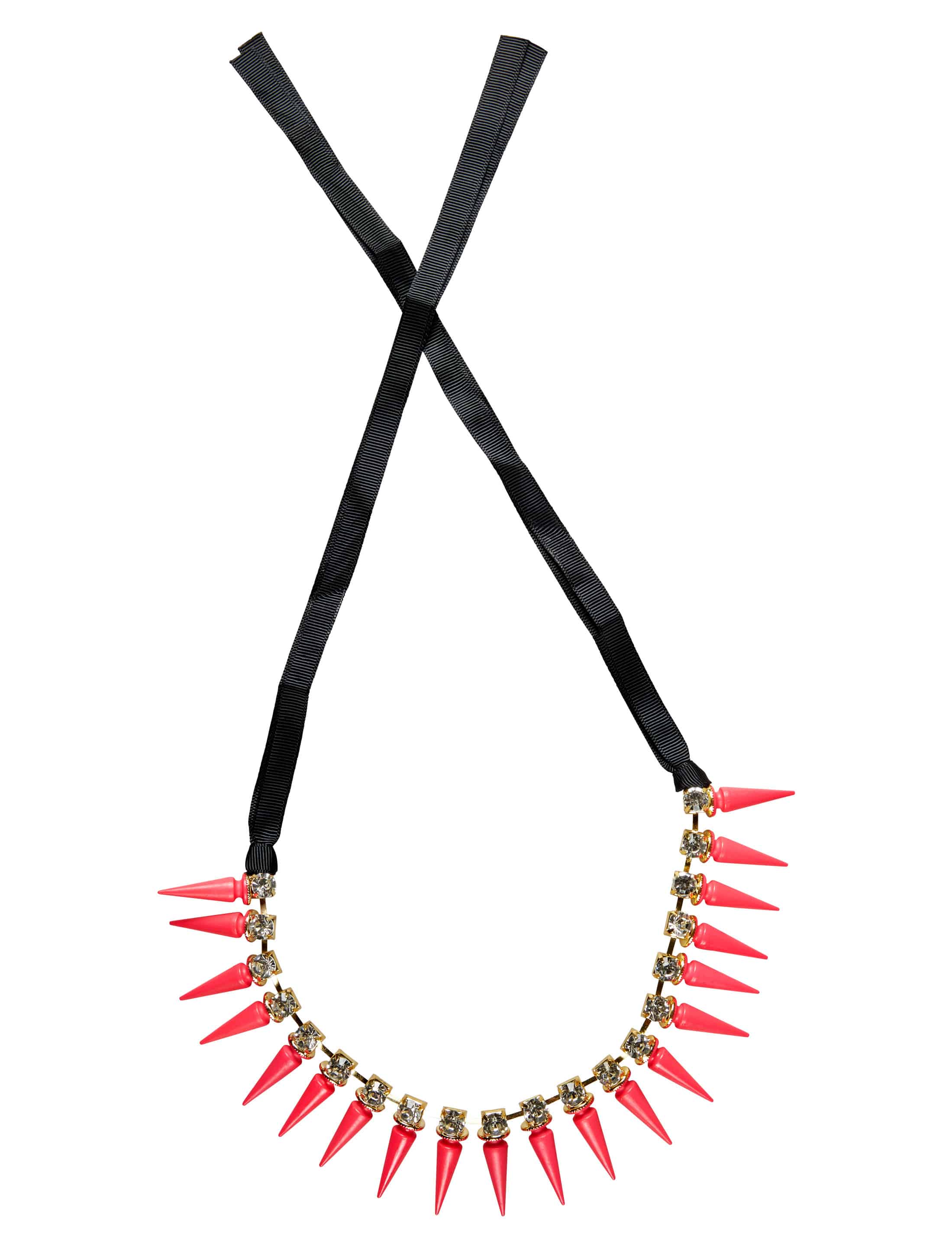 Halskette mit Stacheln neonpink