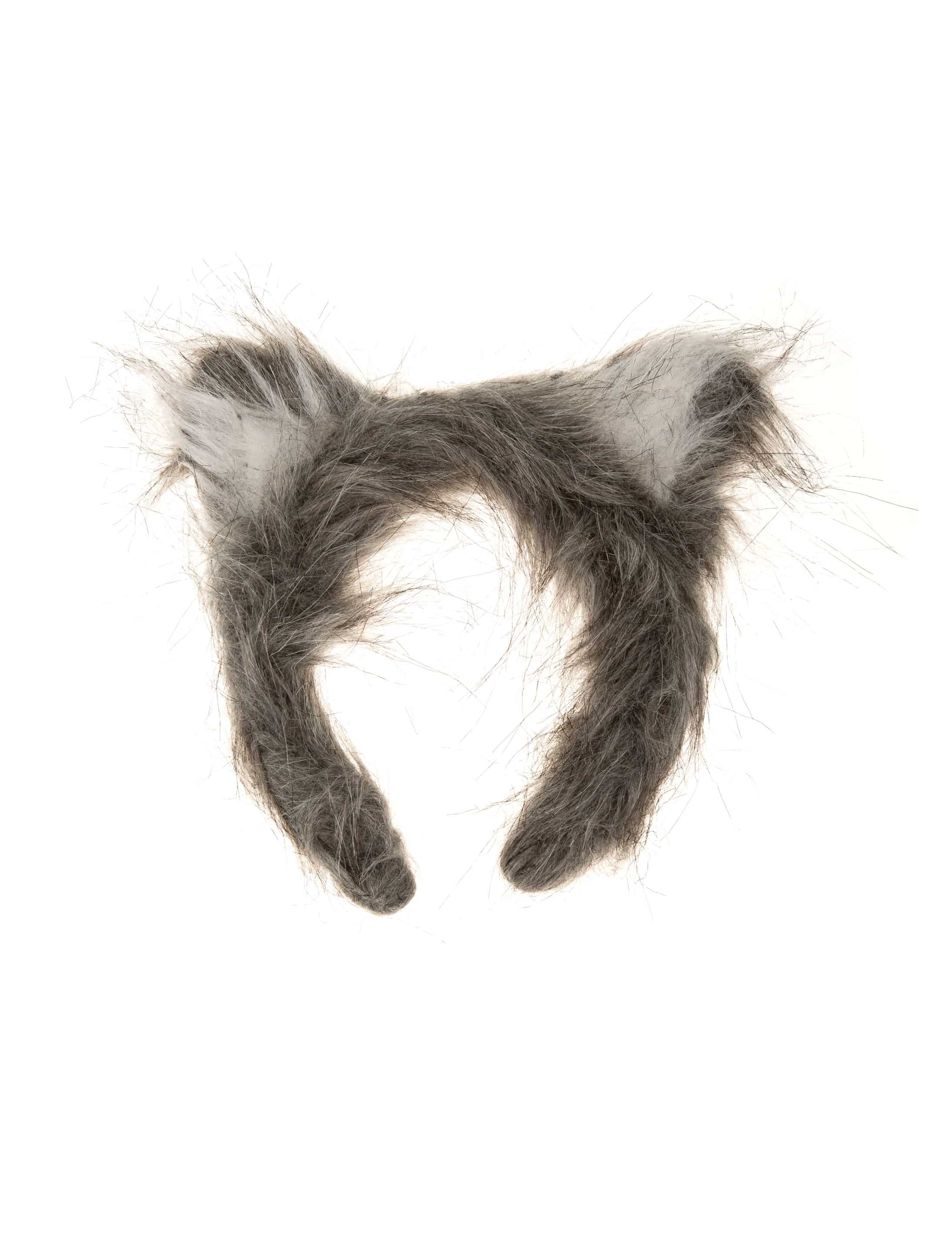 Haarreif Wolfsohren Plüsch grau
