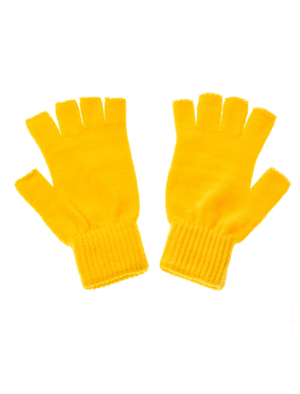 Strickhandschuhe fingerlos gelb Strickhandschuhe fingerlos gelb