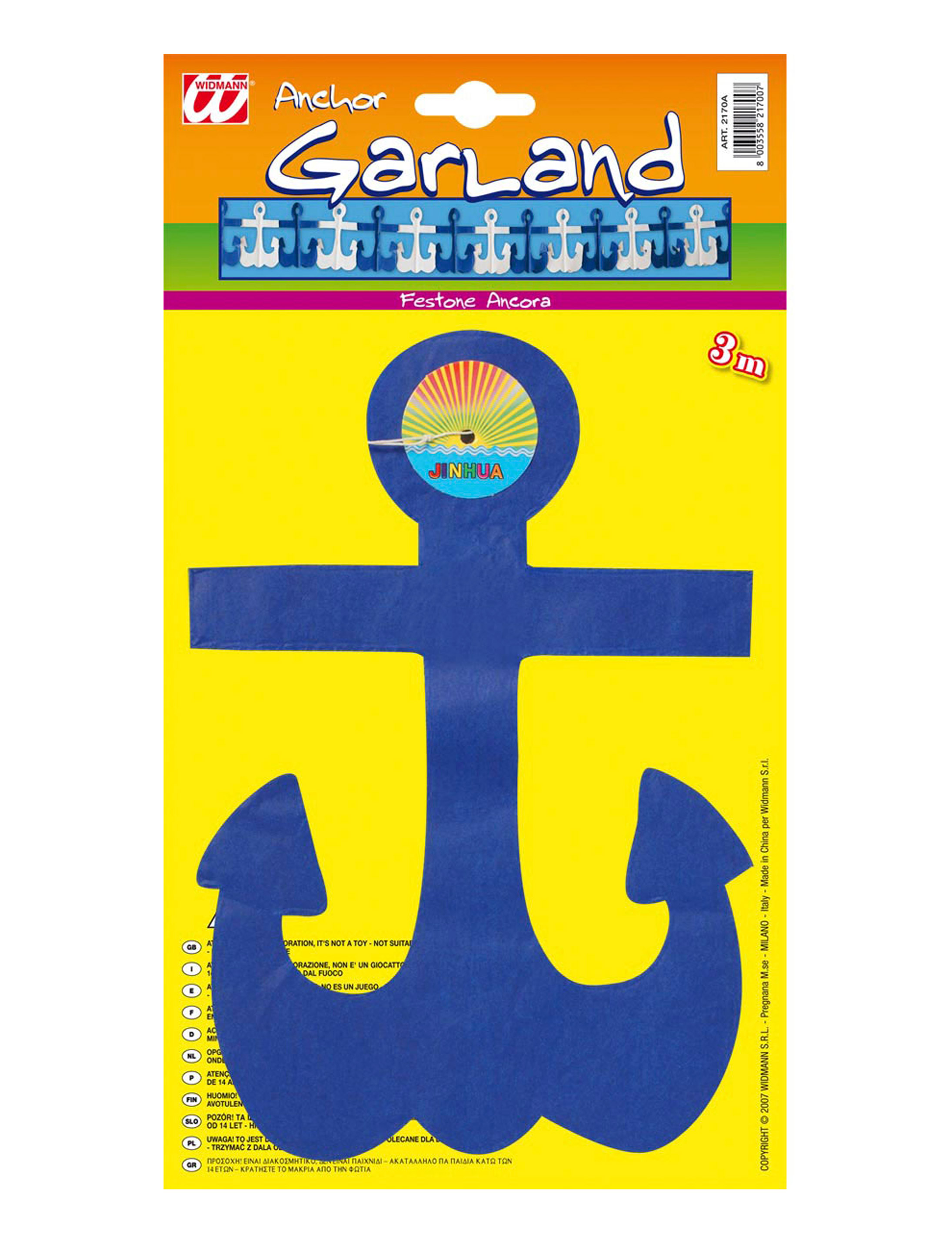 Girlande Anker blau/weiß 3m Girlande Anker blau/weiß 3m