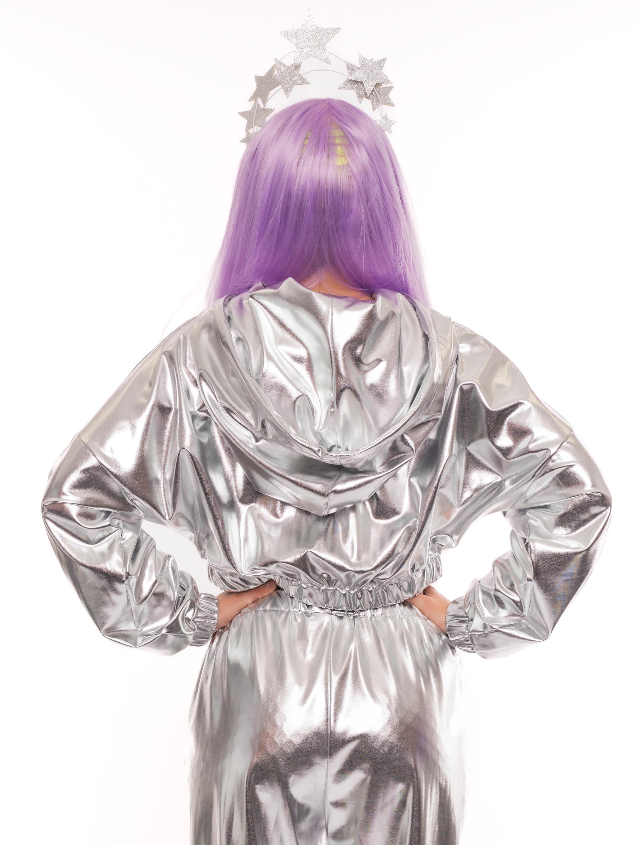 Cropped Hoodie metallic silber S/M Cropped Hoodie metallic silber S/M
