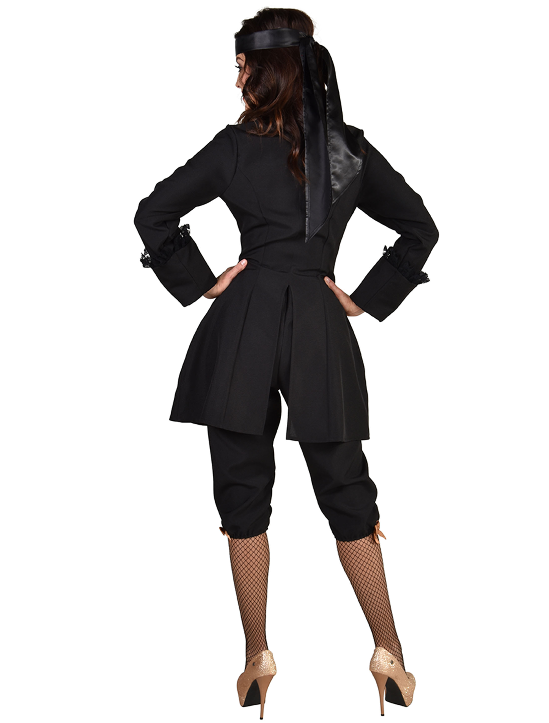 Piratin 2-tlg. Damen schwarz/gold 2XL Piratin 2-tlg. Damen schwarz/gold 2XL