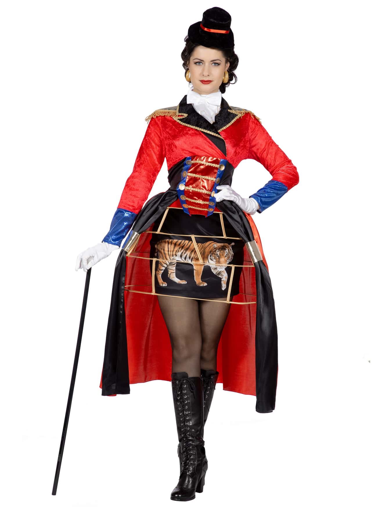 Kostüm Dompteurin Damen schwarz/rot/blau