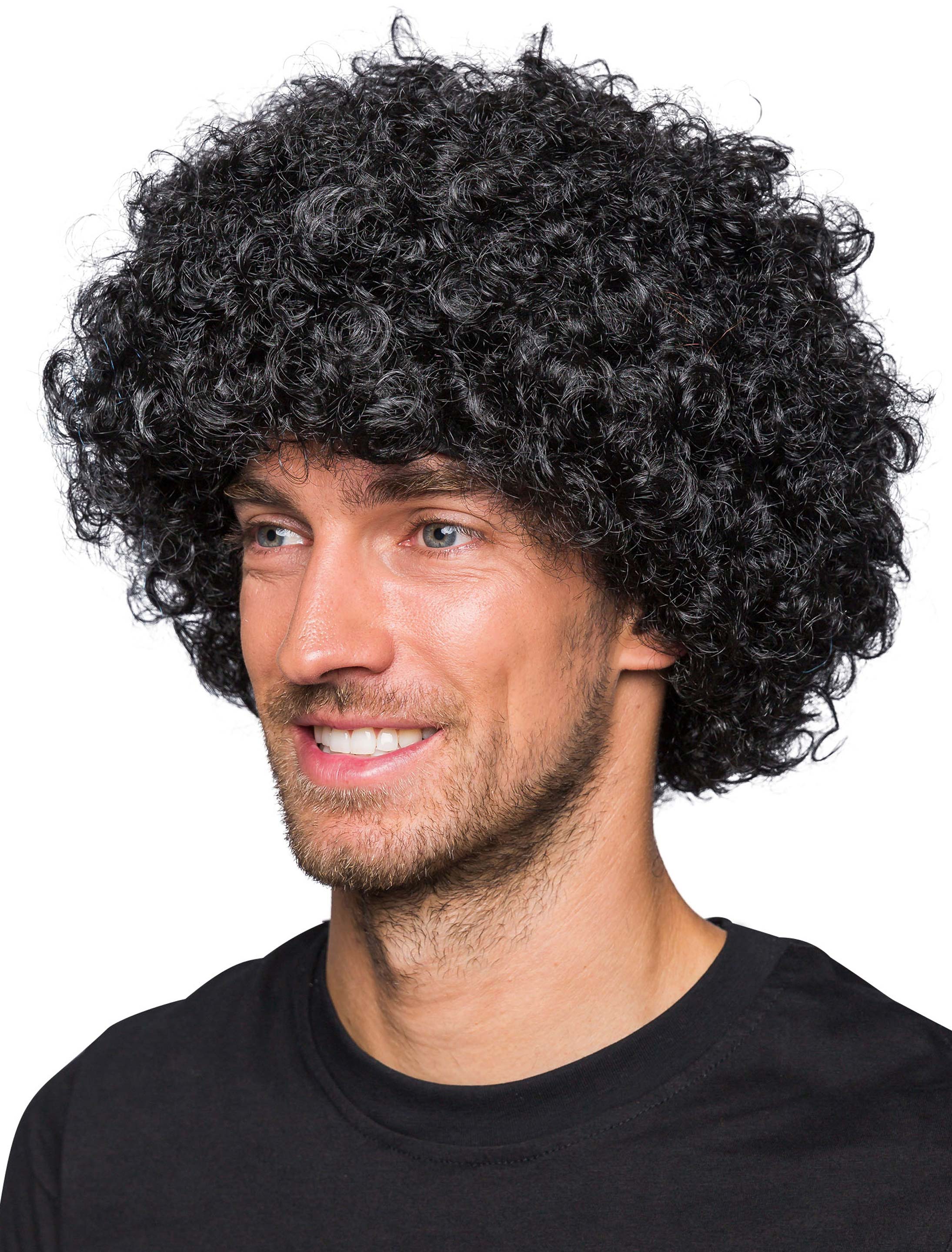 Perücke Hippie Lockenkopf kurz schwarz Perücke Hippie Lockenkopf kurz schwarz