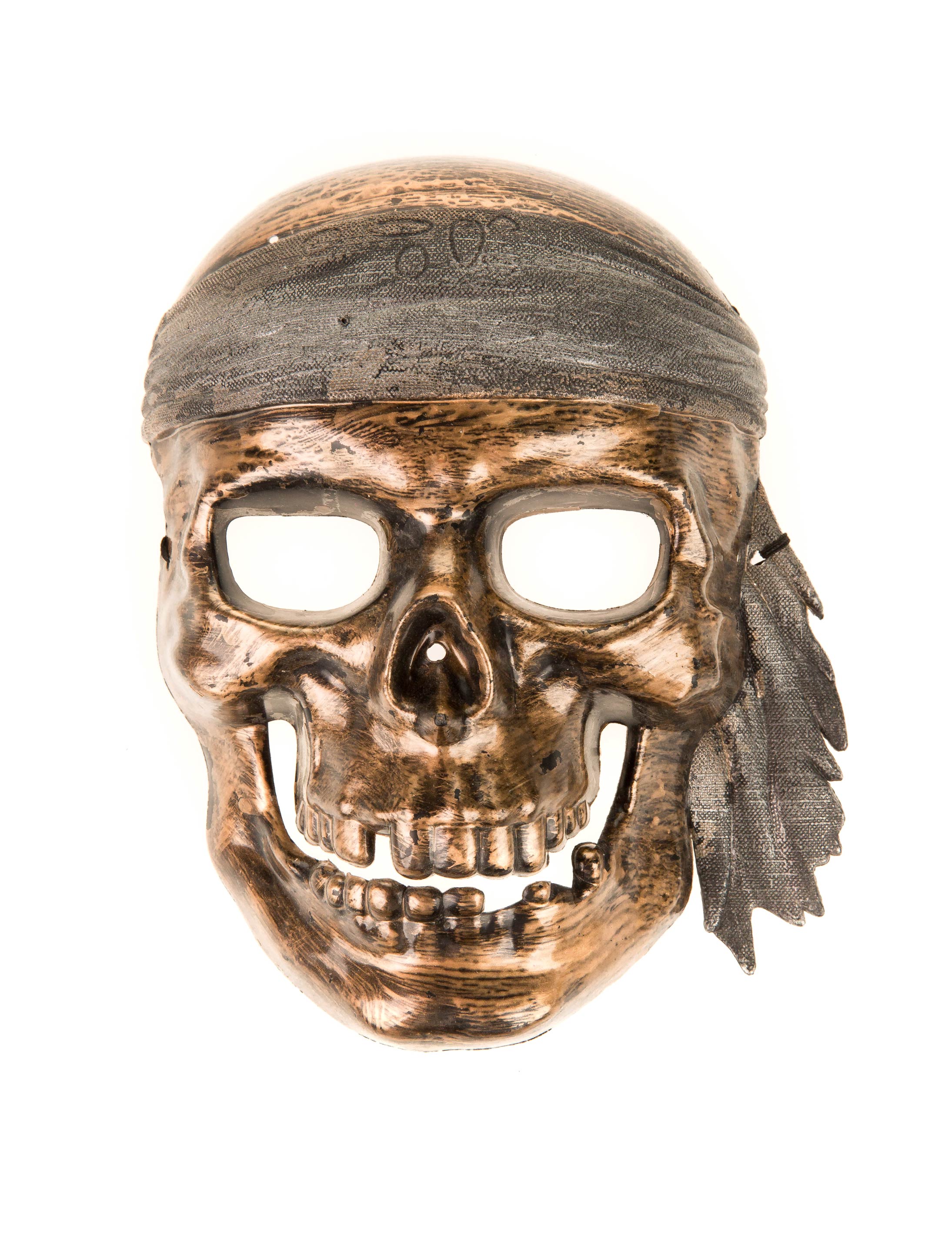 Totenkopf Maske mit Stirnband kupfer