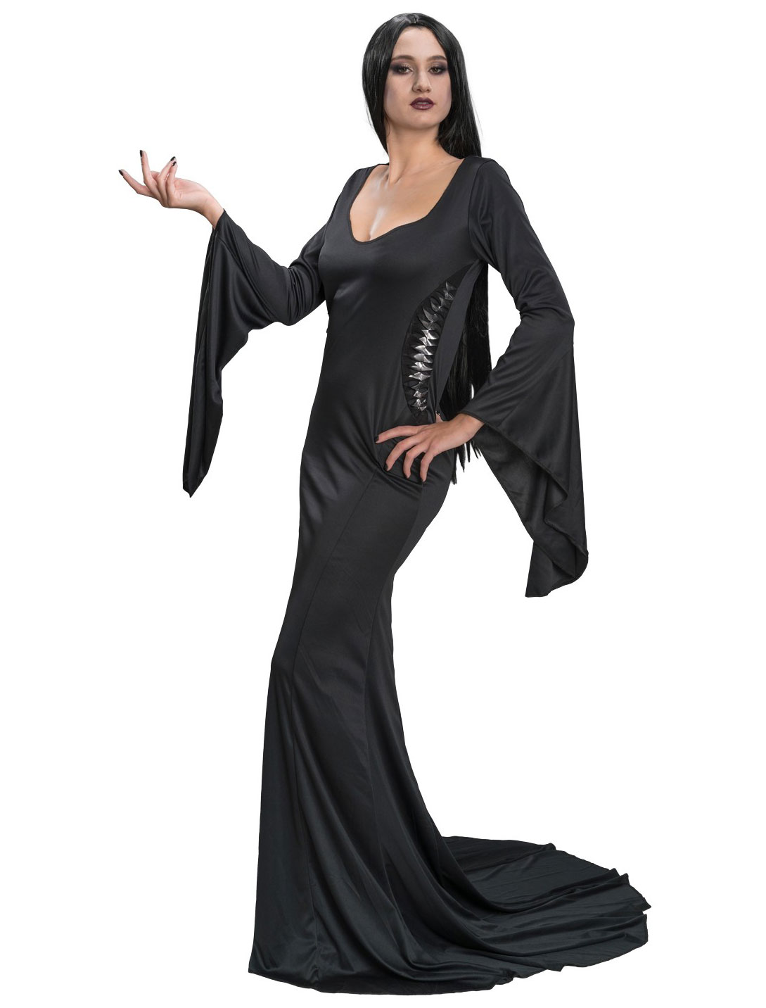 Kleid Morticia Addams Damen schwarz L