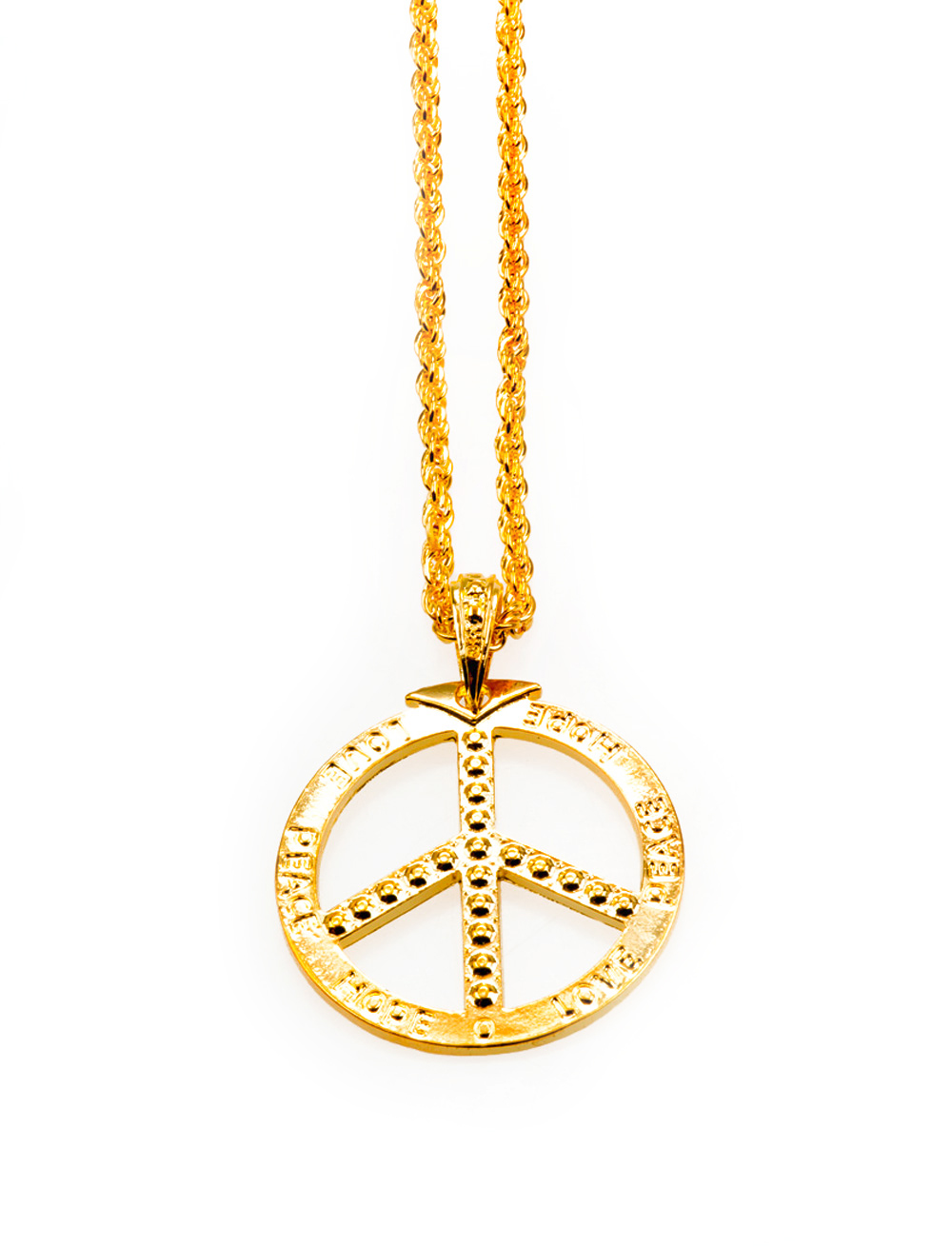 Halskette mit Peacezeichen gold