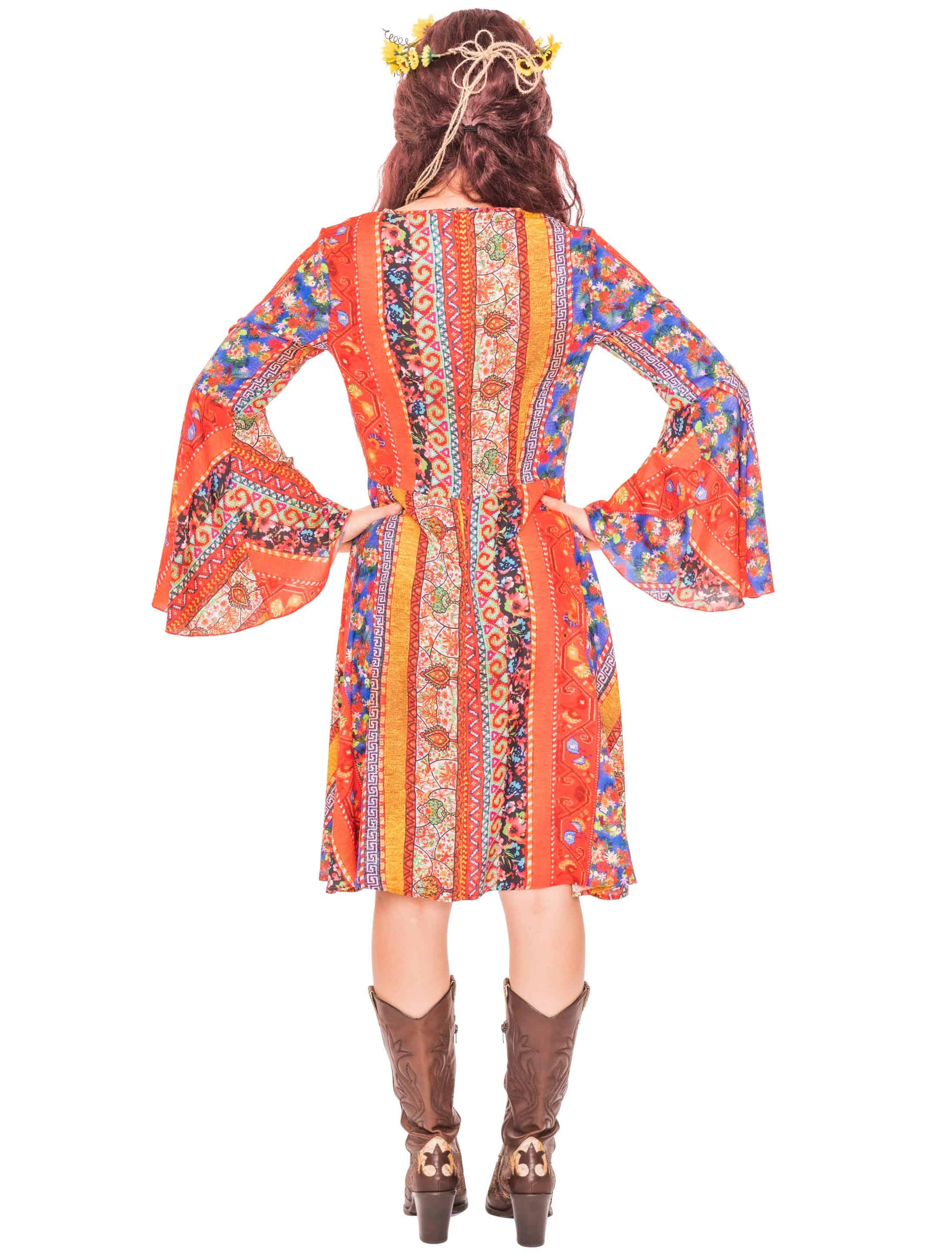 Kleid Hippie Damen mehrfarbig XL