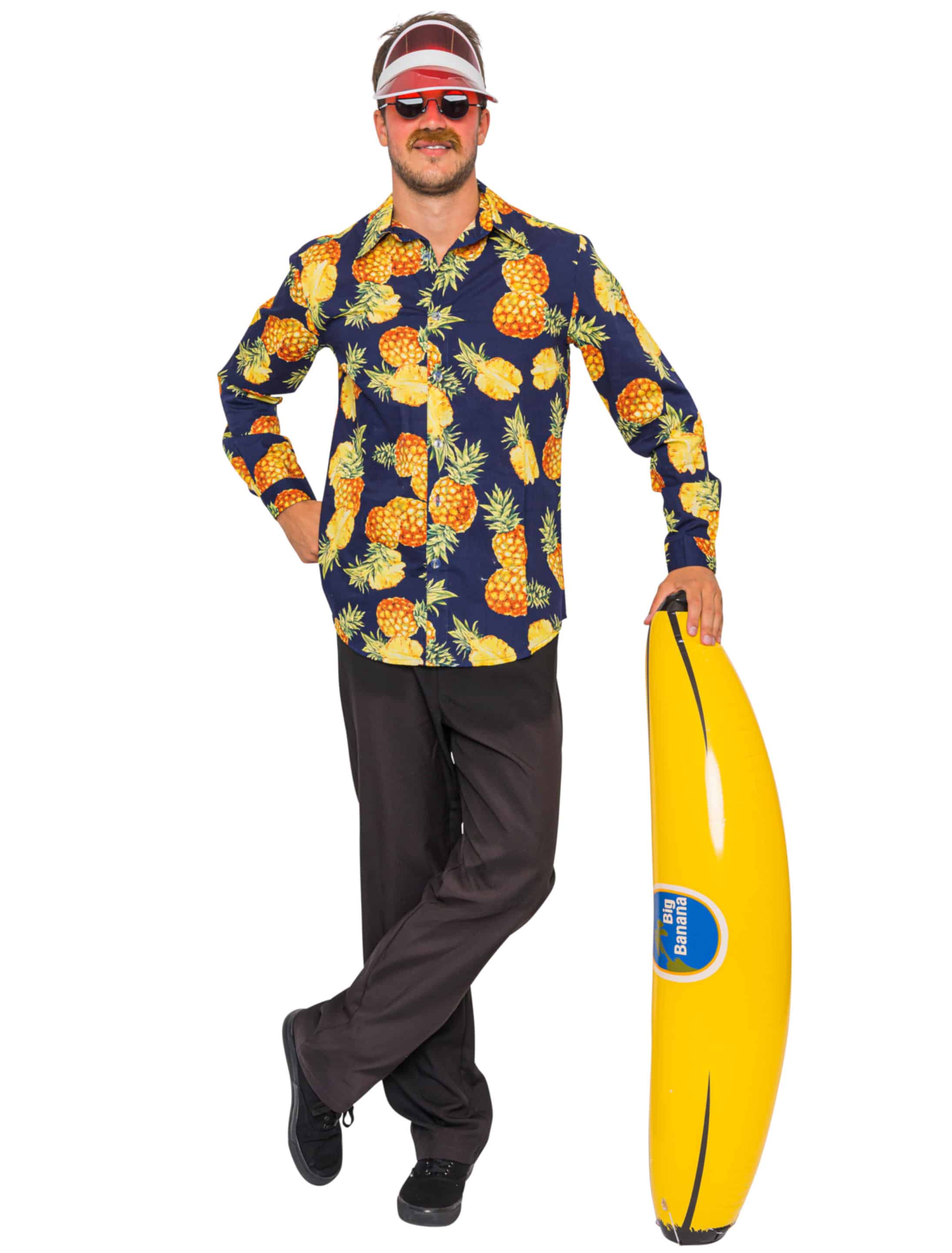 Hemd Hawaii mit Ananas mehrfarbig 5XL