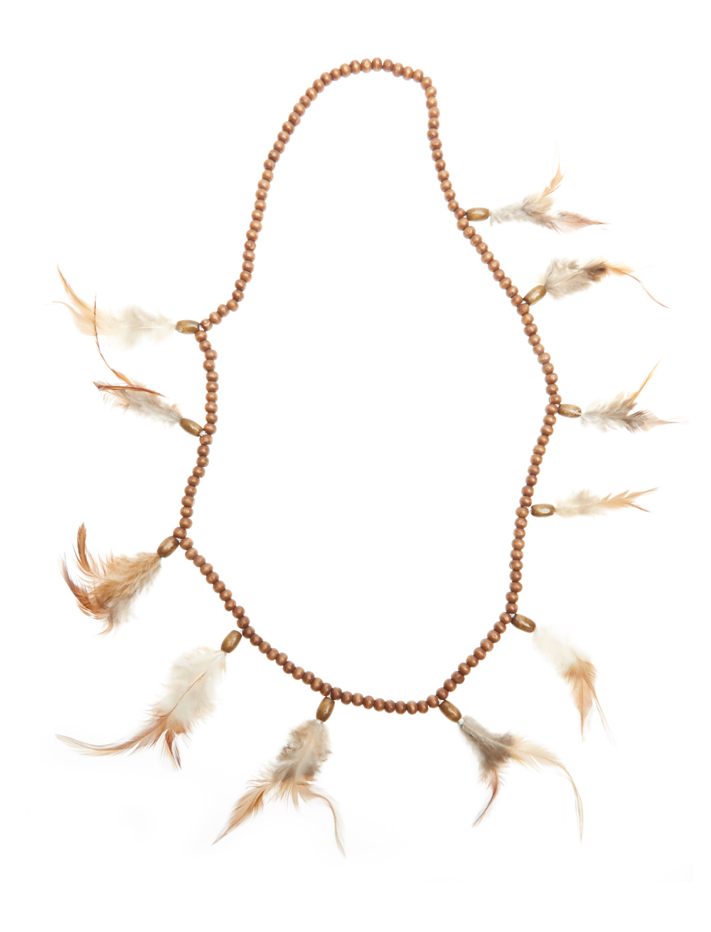 Halskette Indianer mit Perlen und Federn