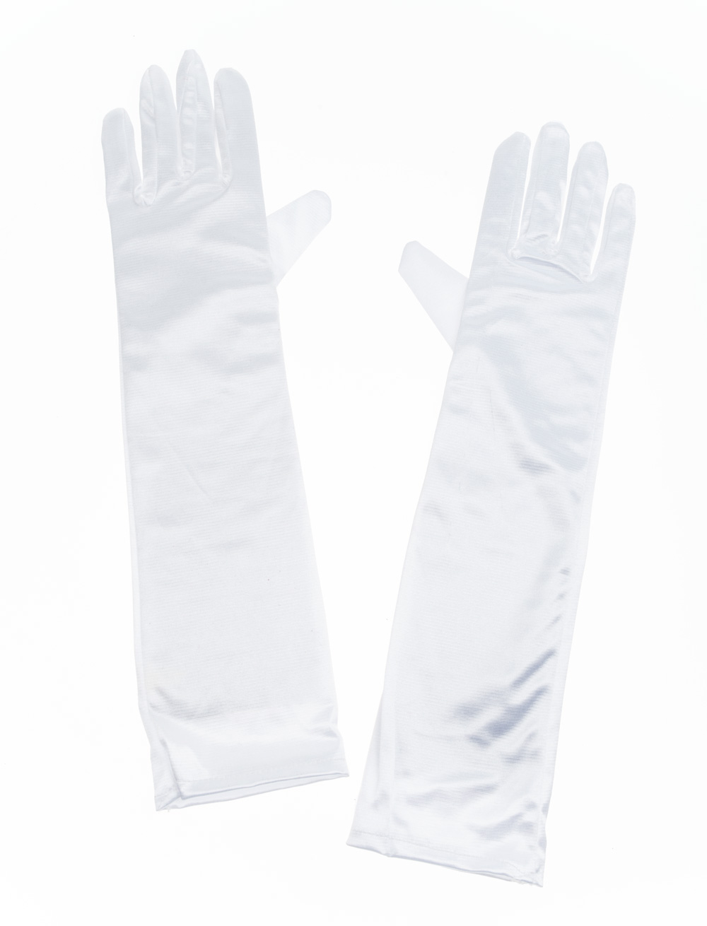 Handschuhe Satin 40cm Damen weiß