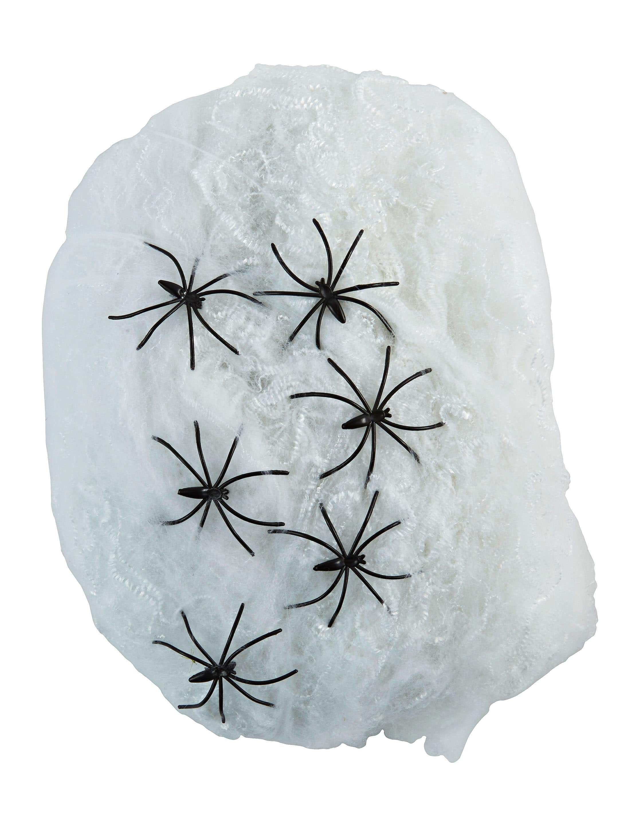 Spinnenweben mit 6 Spinnen 100g weiß