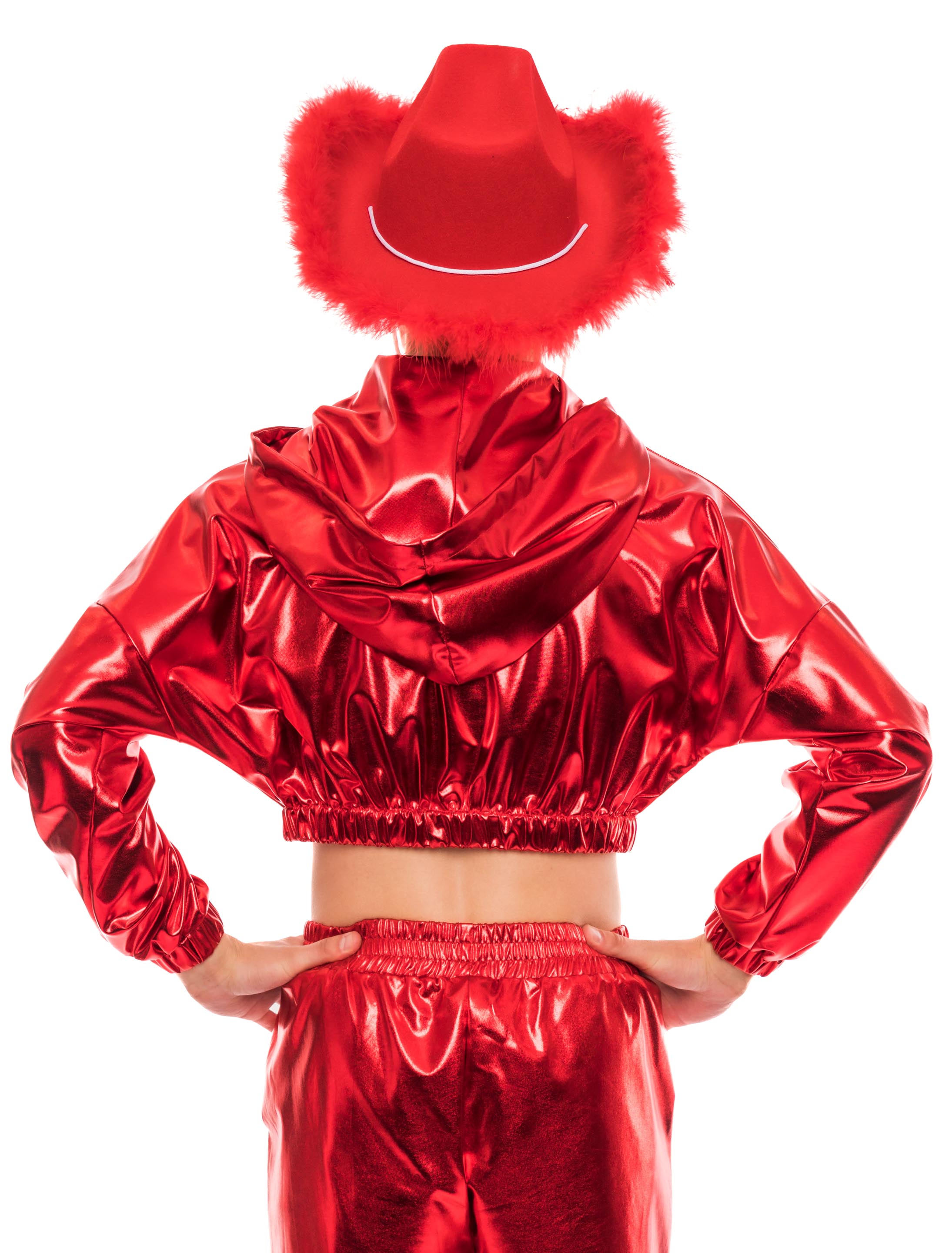 Cropped Hoodie metallic rot S/M Cropped Hoodie metallic rot S/M