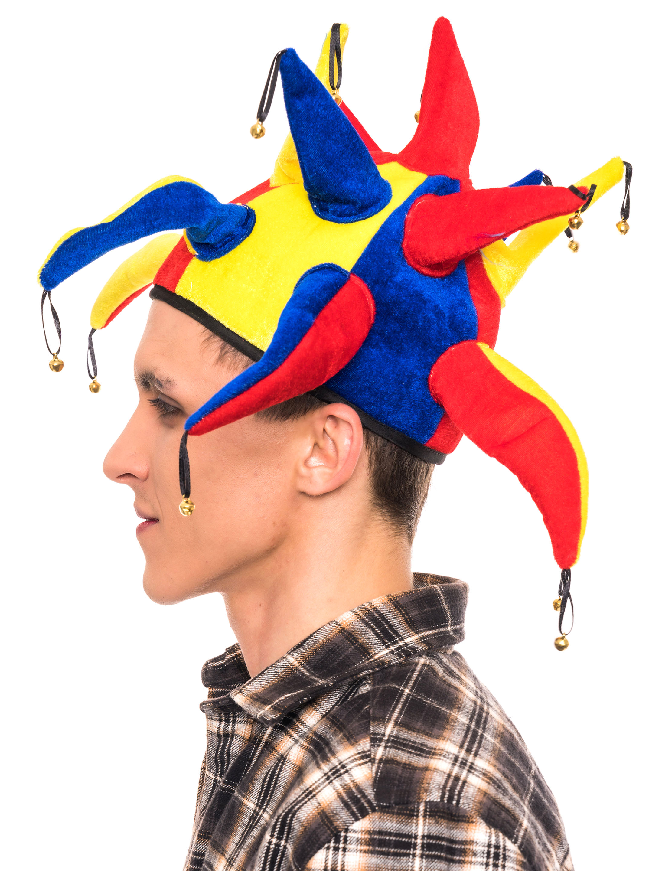 Mütze Plüsch Harlekin bunt Mütze Plüsch Harlekin bunt