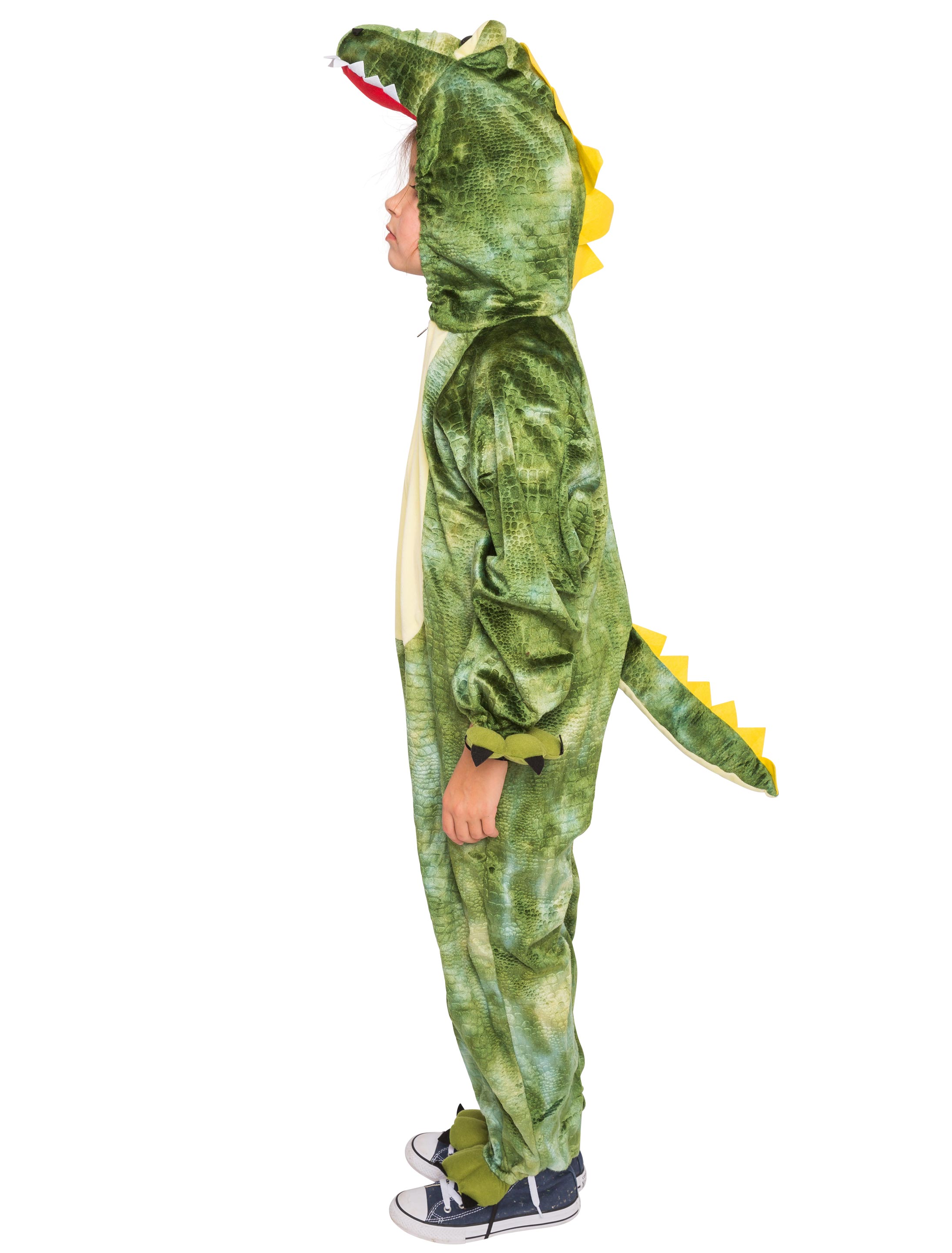Overall Plüsch Dino Kinder grün 116-128