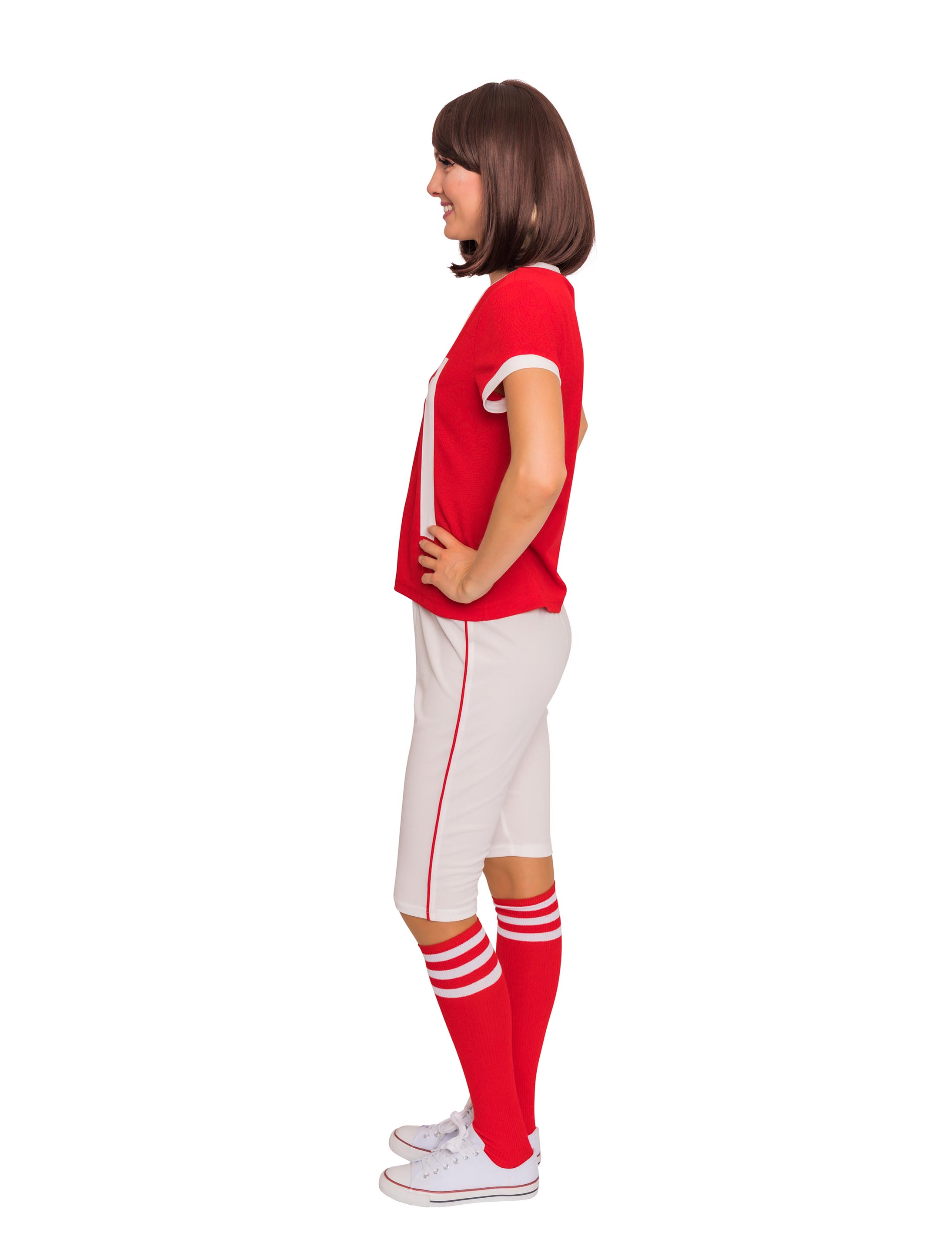 American Footballer Damen 2-tlg. rot/weiß 3XL