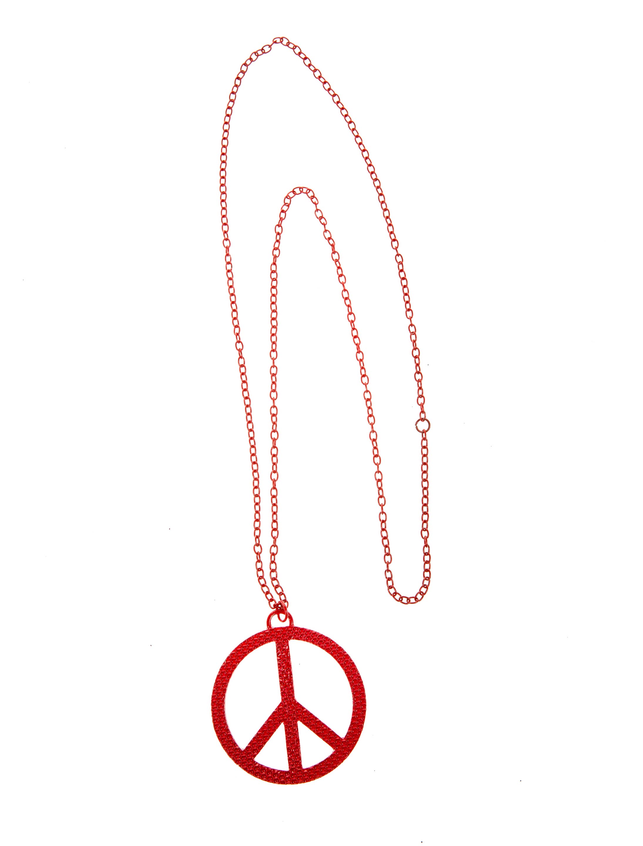 Halskette Peacezeichen rot