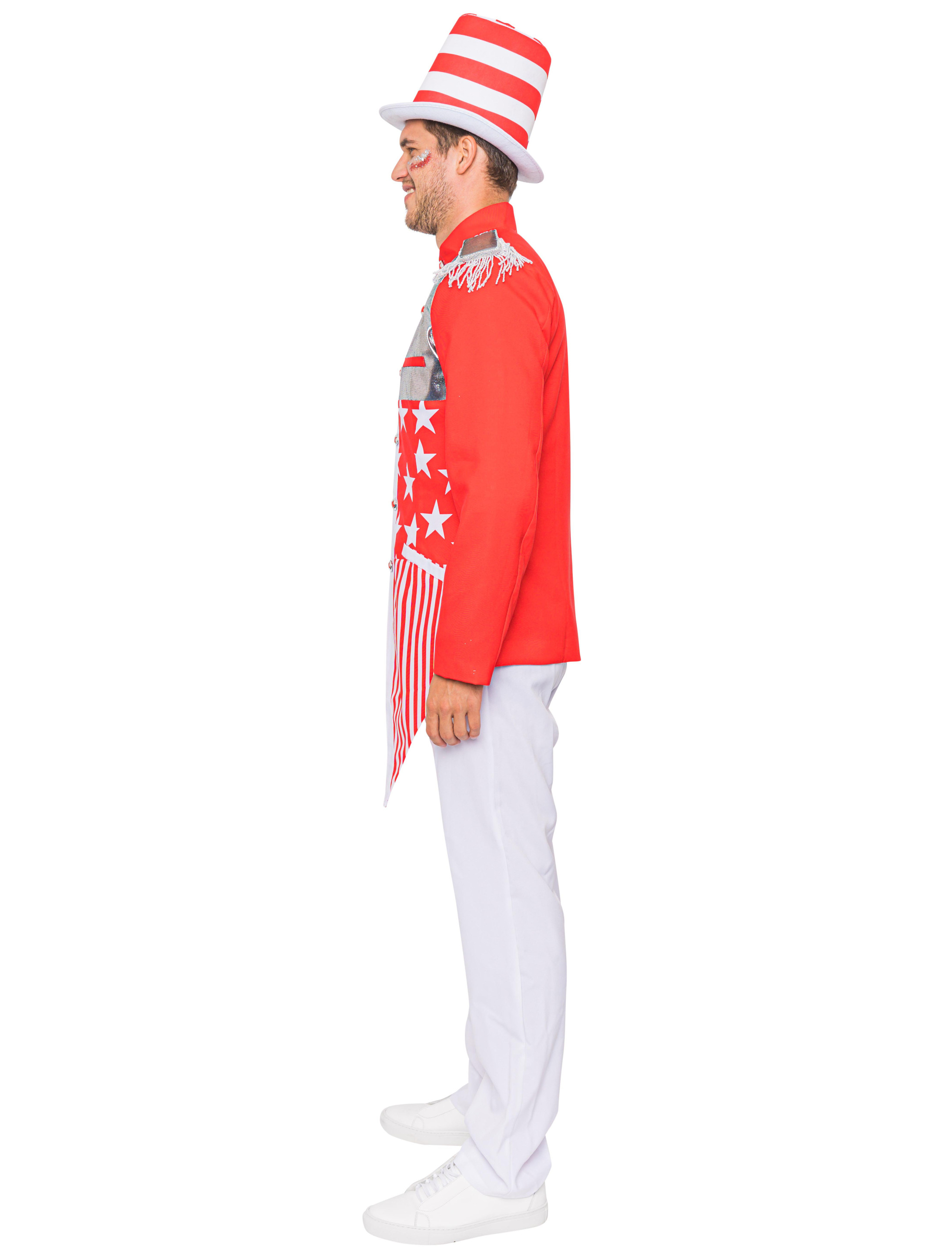 Jacke verrückt Herren Herren rot/weiß S Jacke verrückt Herren Herren rot/weiß S