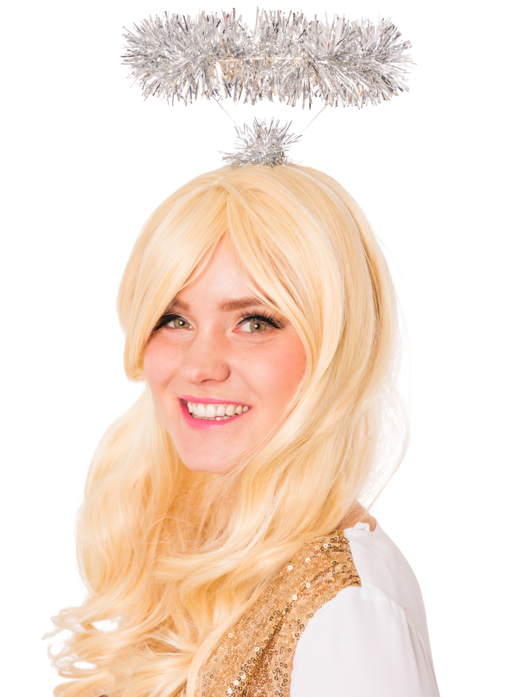 5er Set Folienstreifen Pom Pom Stirnbänder – Flauschig, Mit Lametta, Für Weihnachten, Party, Cosplay (Einheitsgröße)