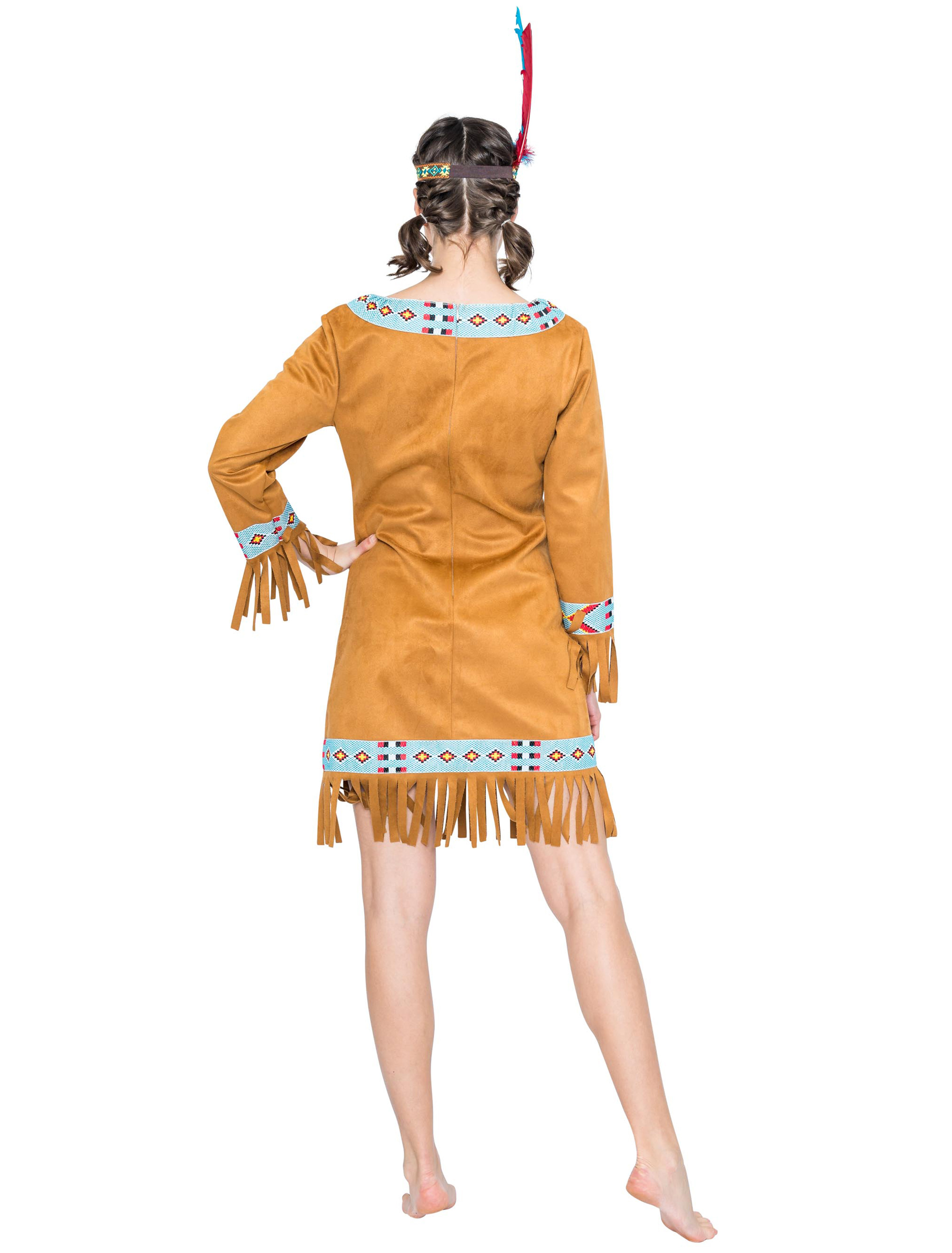 Kleid Indianerin Damen braun M