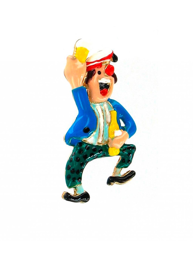 Pin Clown Bassi mit Kölschglas