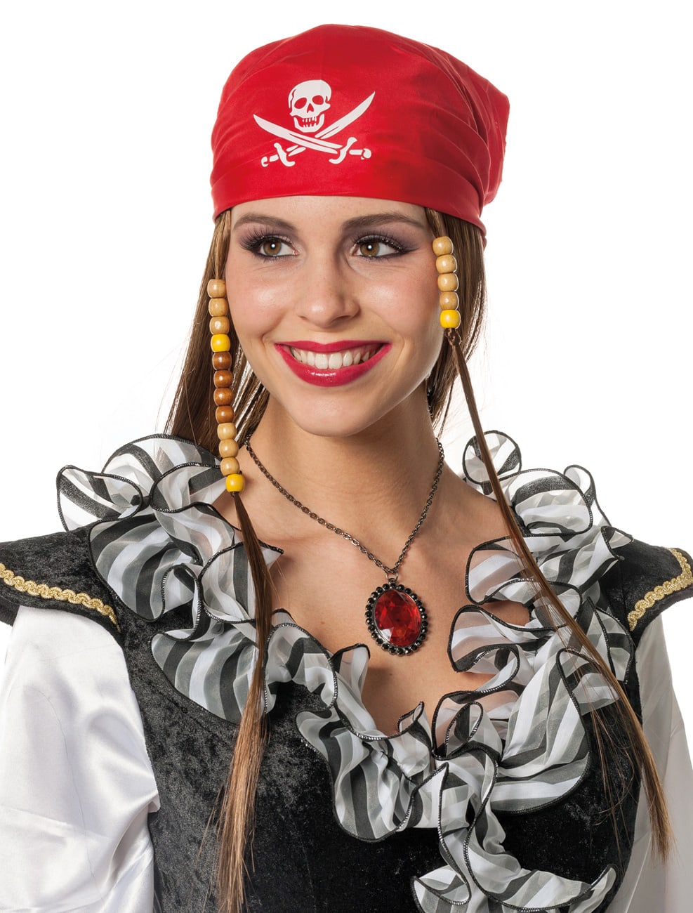 Perücke Pirat mit Kappe