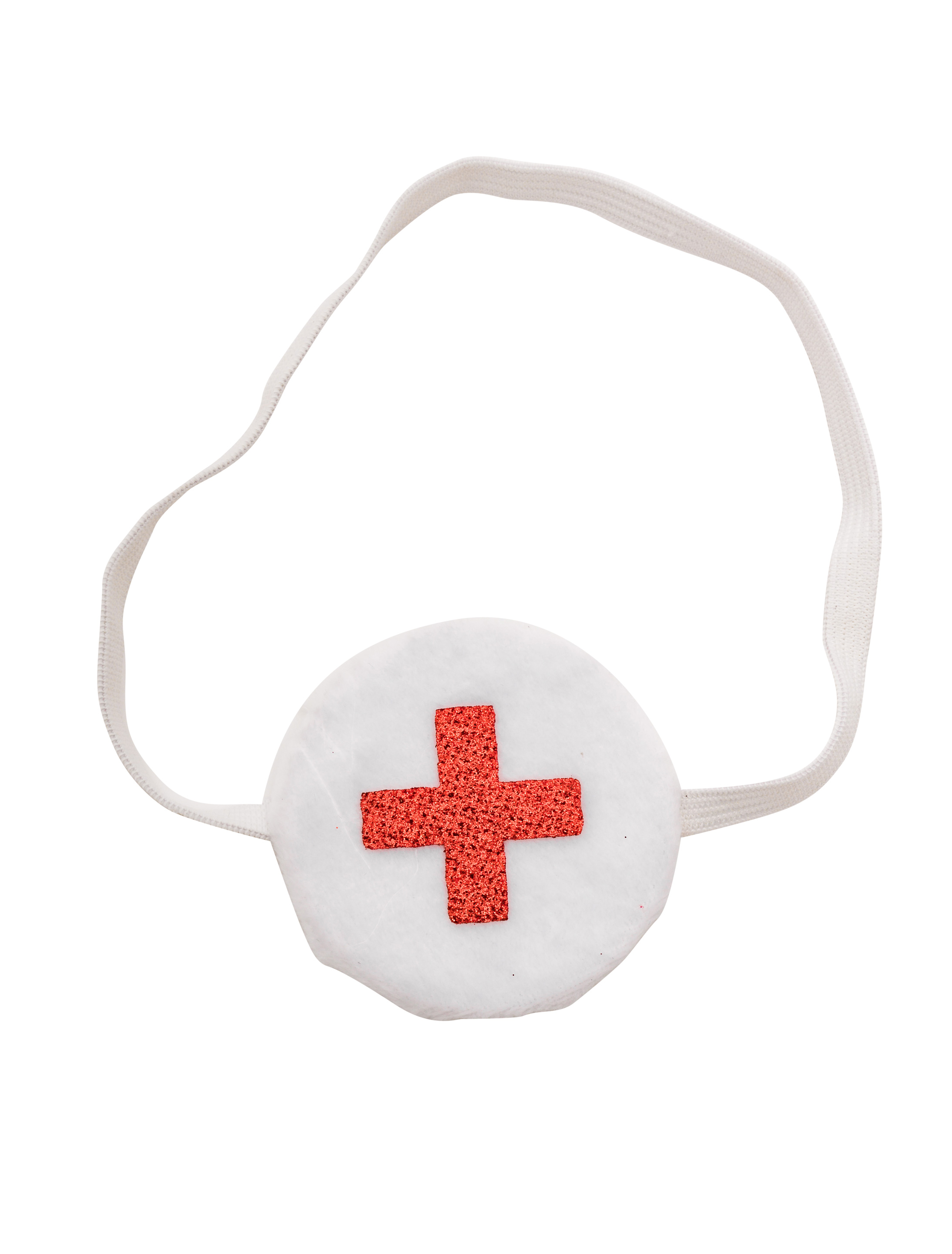 Augenklappe Krankenschwester mit rot glitzerndem Kreuz