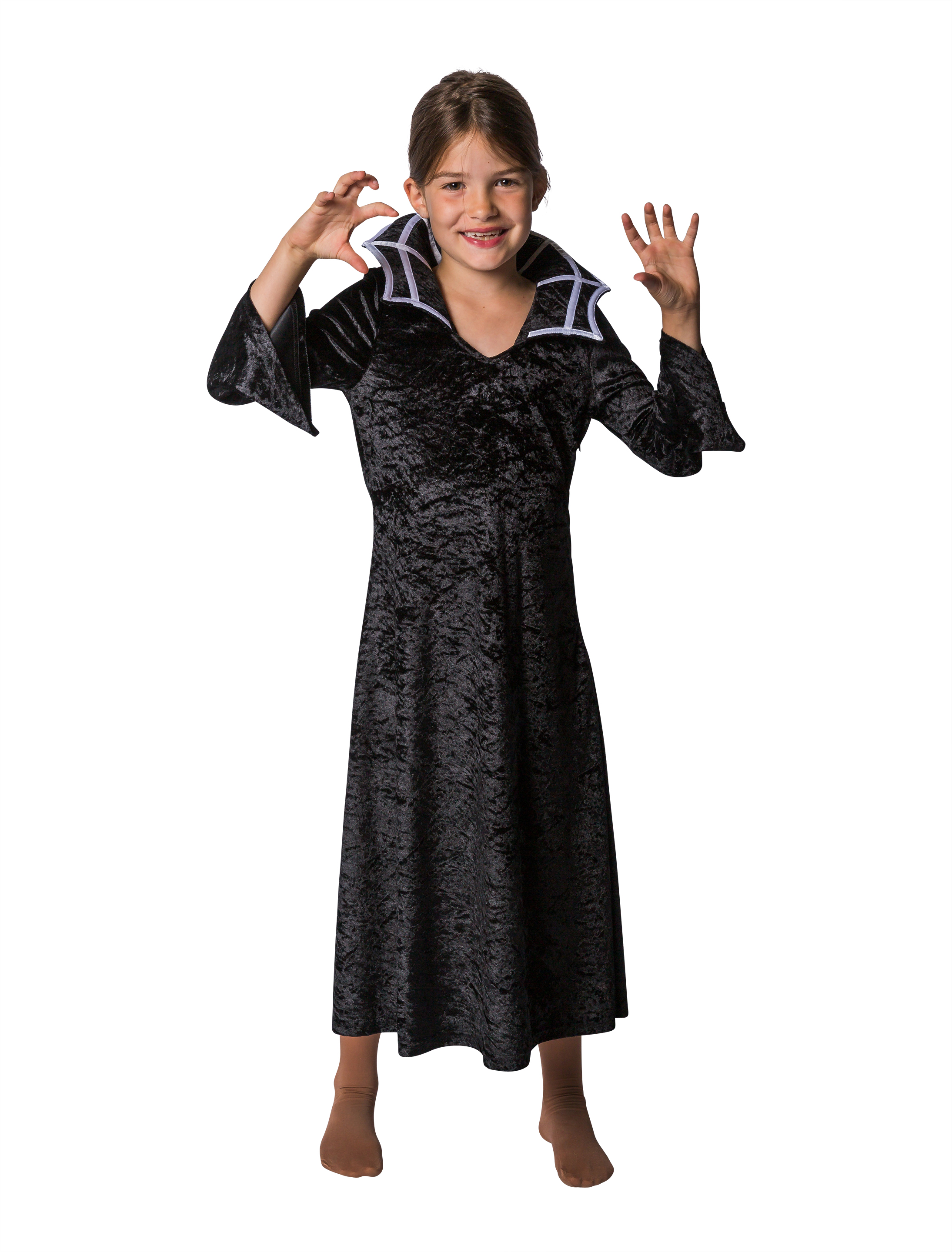 Kleid Vampir mit Kragen Kinder schwarz 152