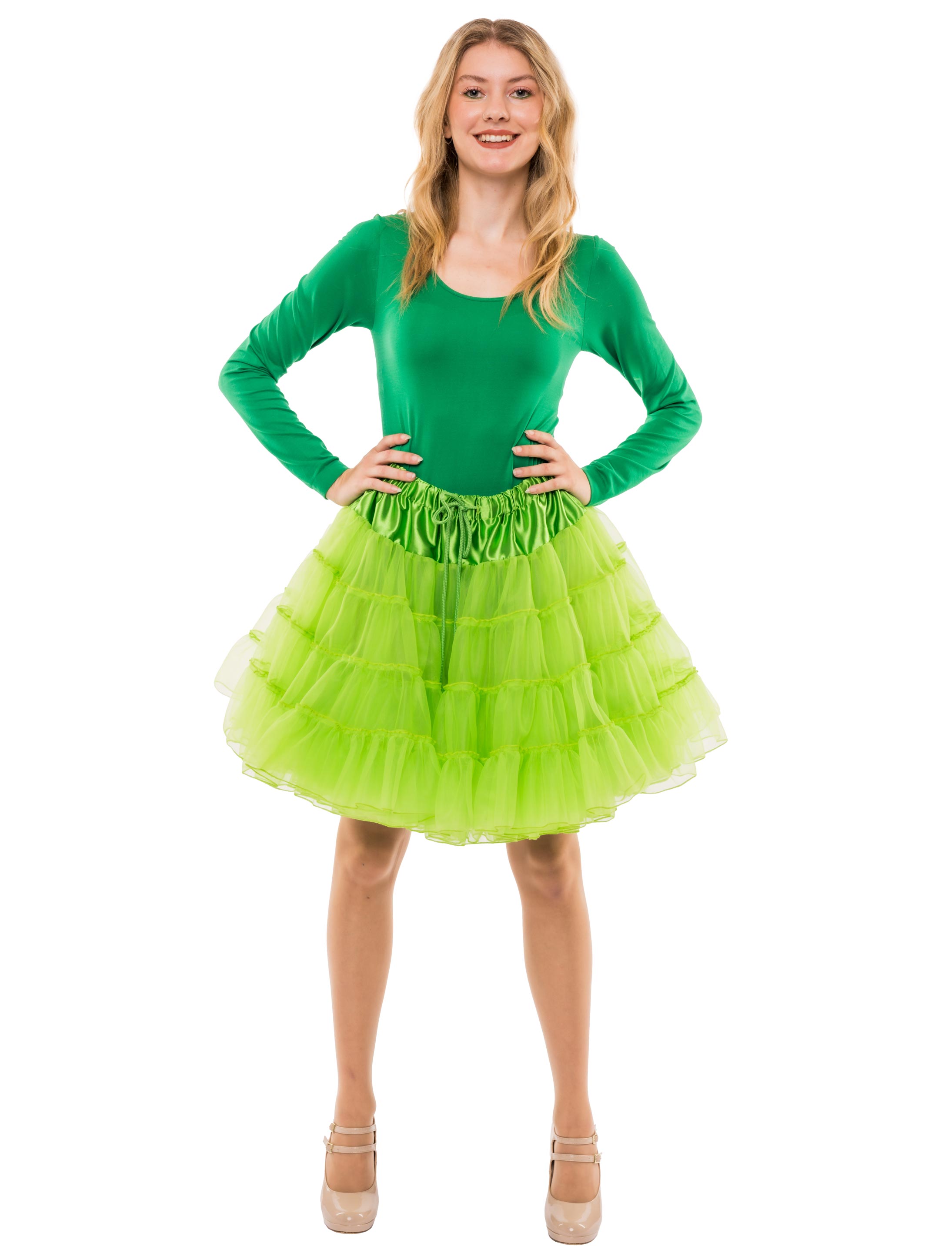 Petticoat dreilagig Damen neongrün one size