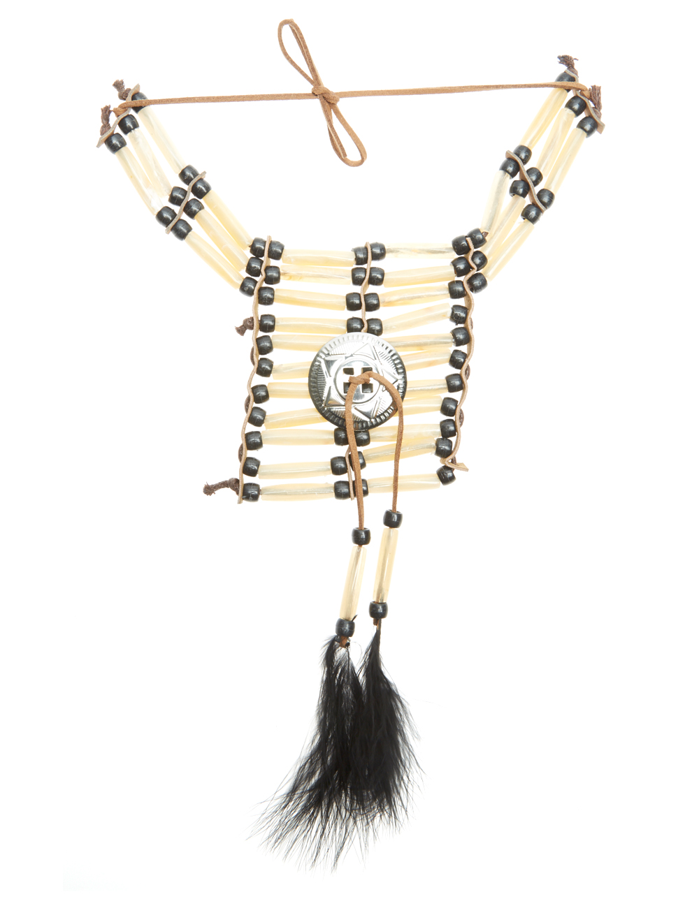 Halskette Indianer schwarz/ecru