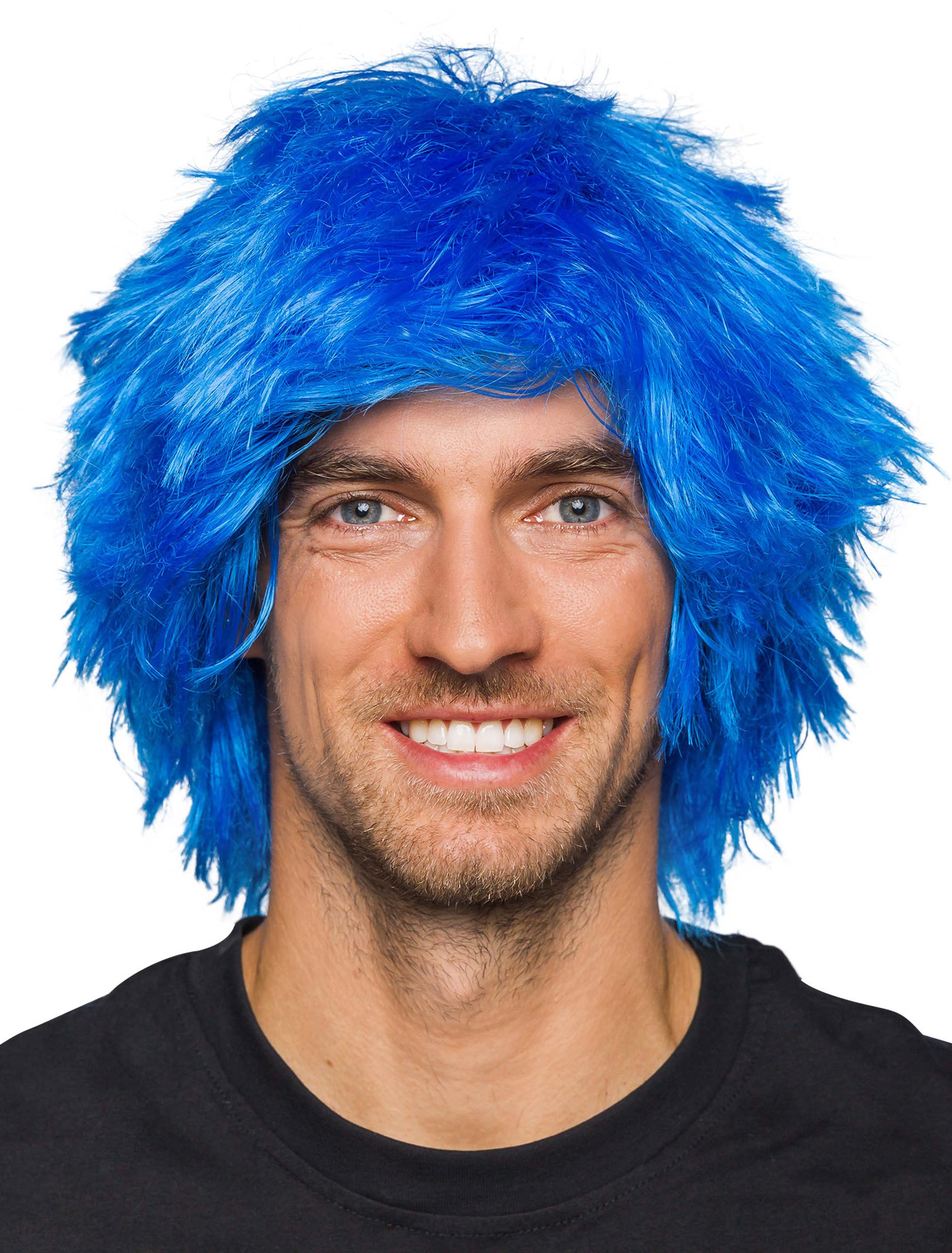 Perücke Clown blau