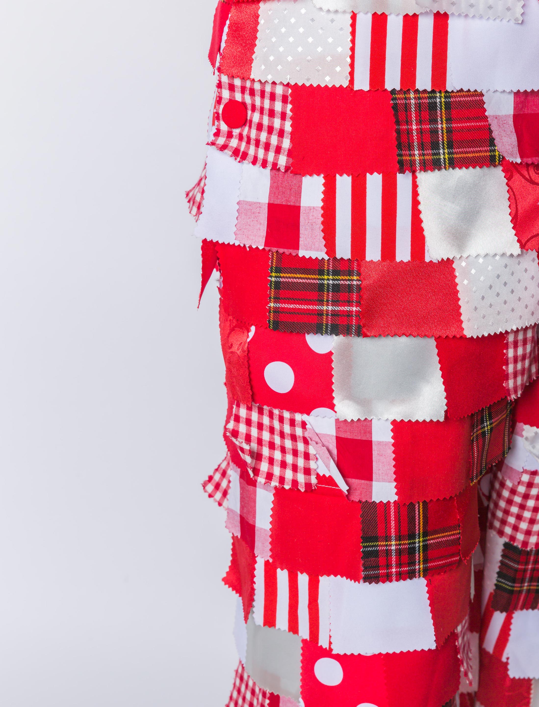 Latzhose Lappen rot/weiß 52 Unisex