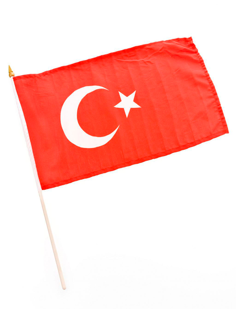 Flagge Türkei am Stab 30x45cm