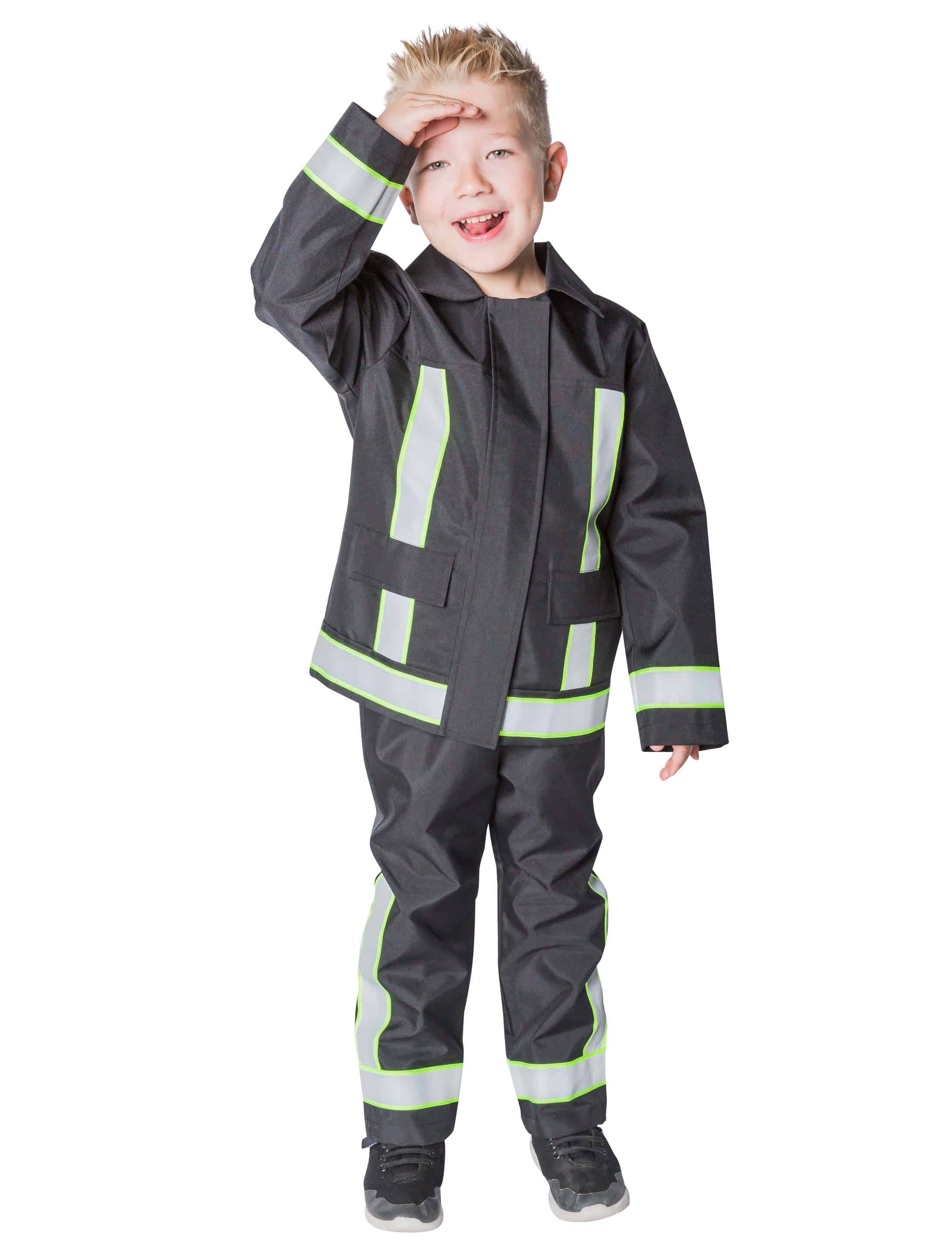 Feuerwehrmann Kinder 2-tlg. schwarz 152 Feuerwehrmann Kinder 2-tlg. schwarz 152