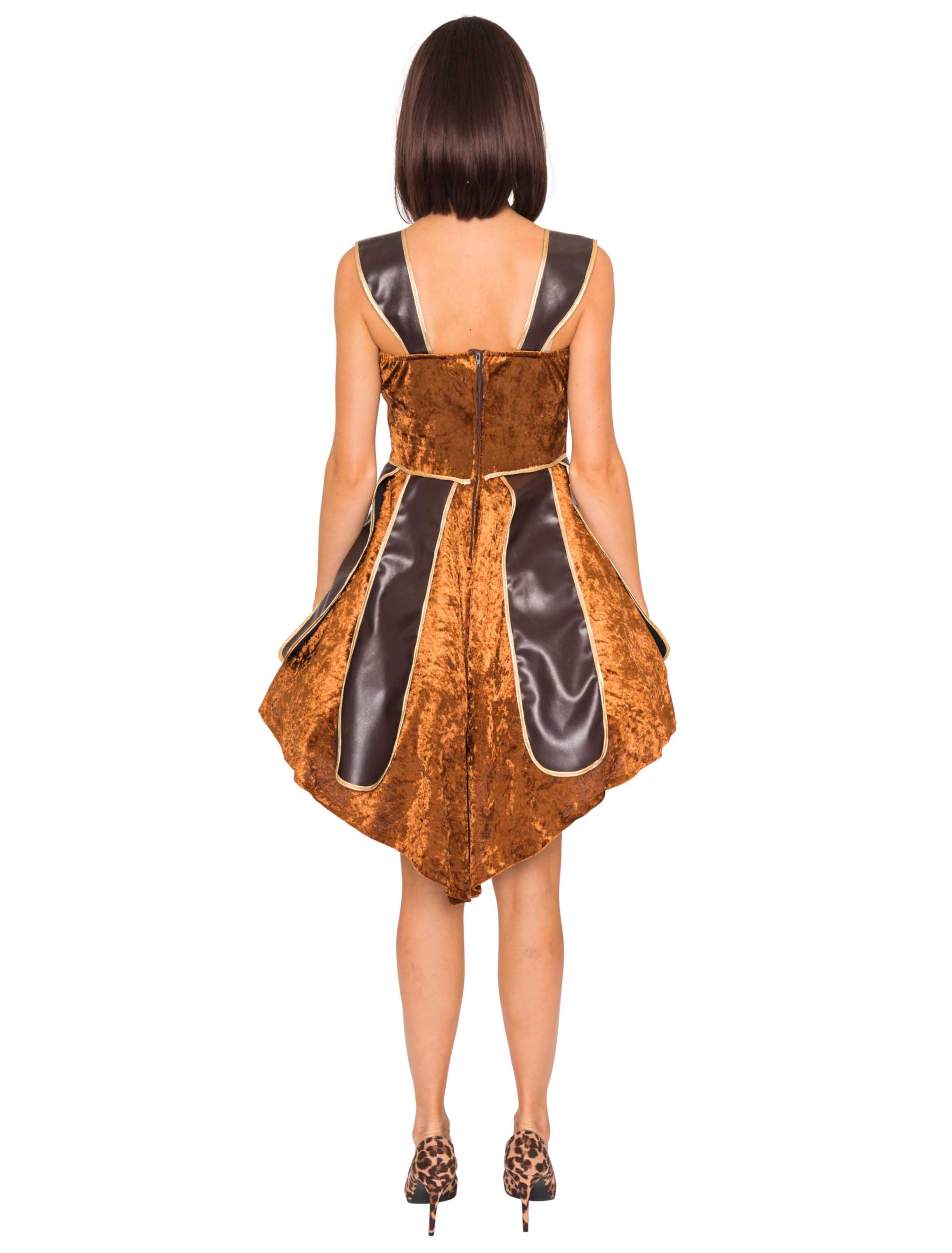 Kleid Gladiatorin Damen braun XL