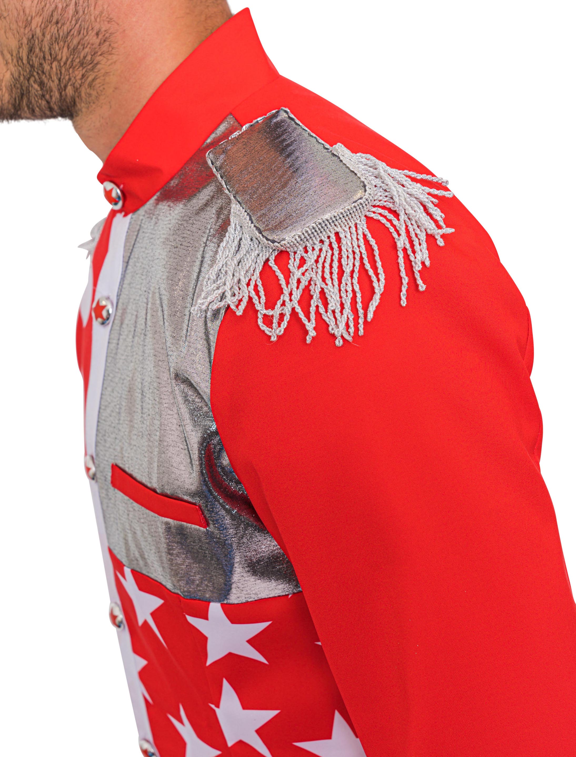 Jacke verrückt Herren Herren rot/weiß S Jacke verrückt Herren Herren rot/weiß S