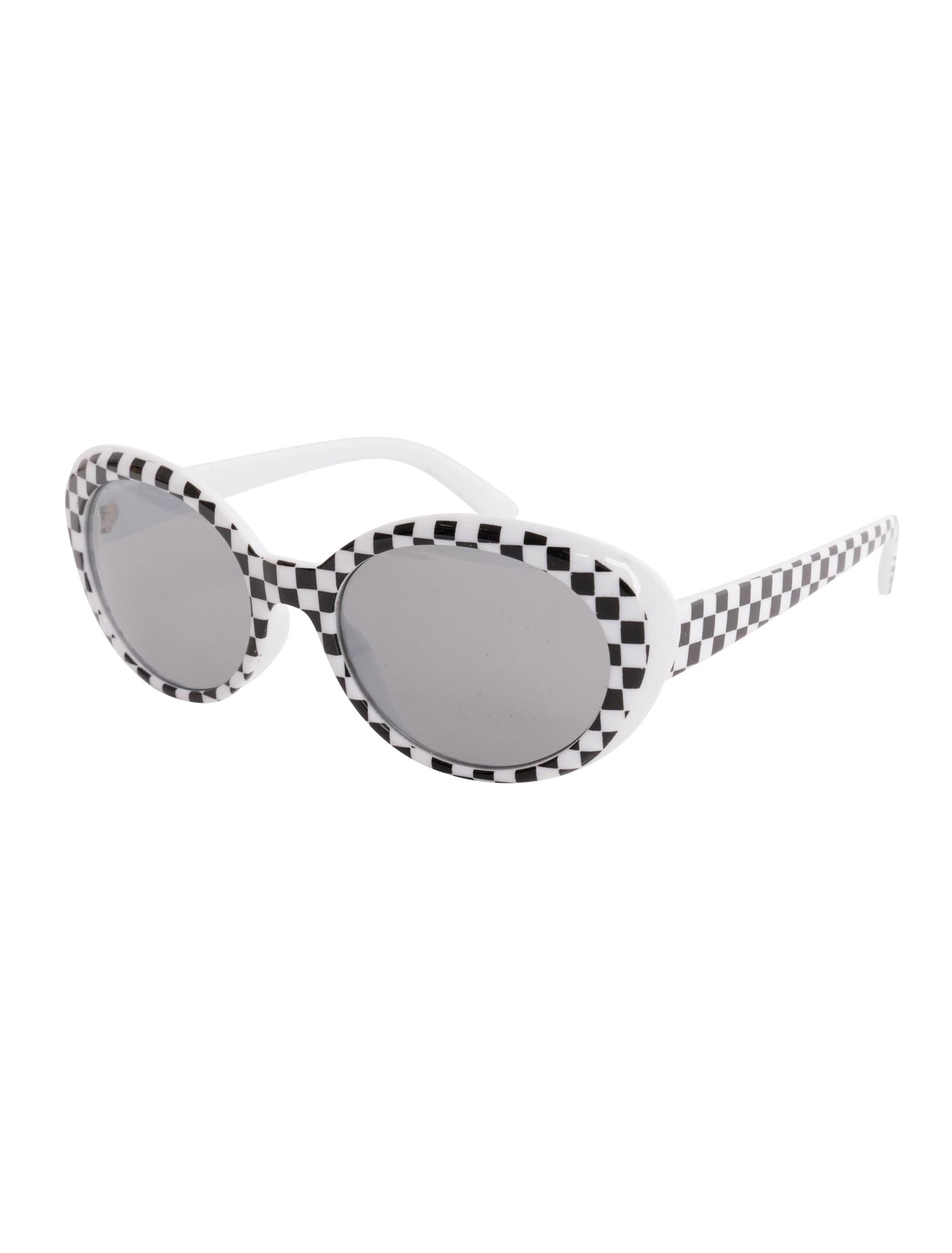 Brille schwarz/weiß kariert Brille schwarz/weiß kariert