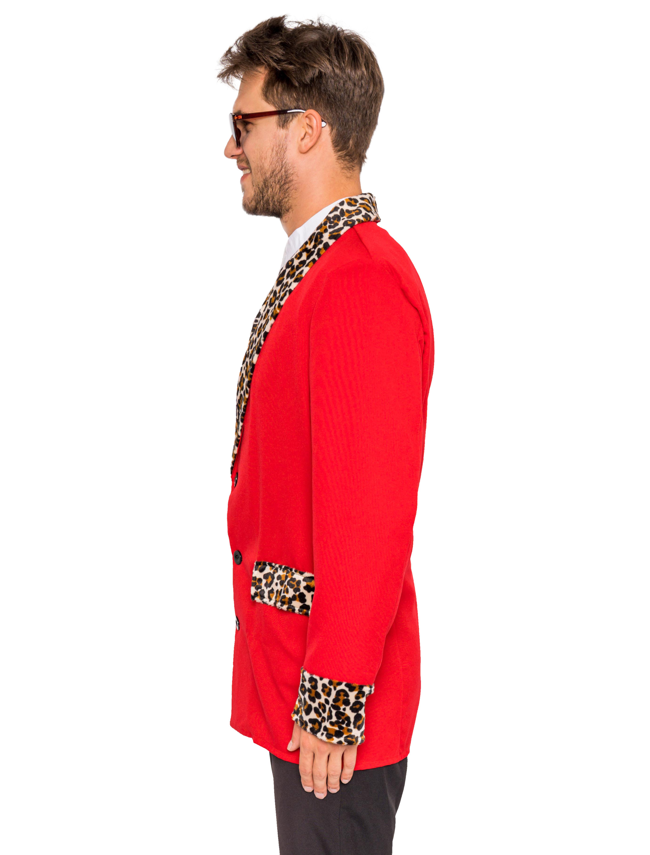Sakko Herren Leopard rot 2XL