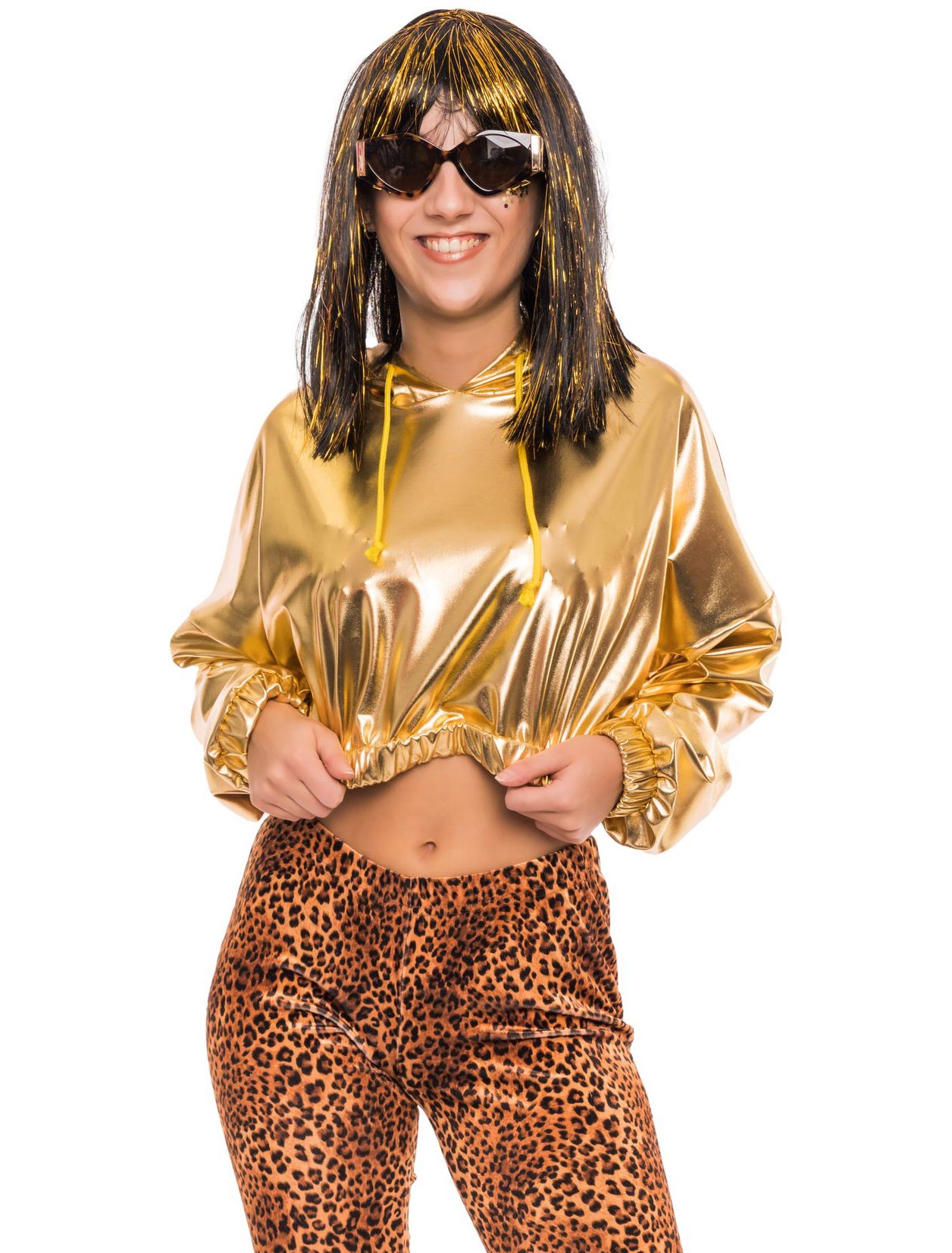 Cropped Hoodie metallic gold L/XL Cropped Hoodie metallic gold L/XL