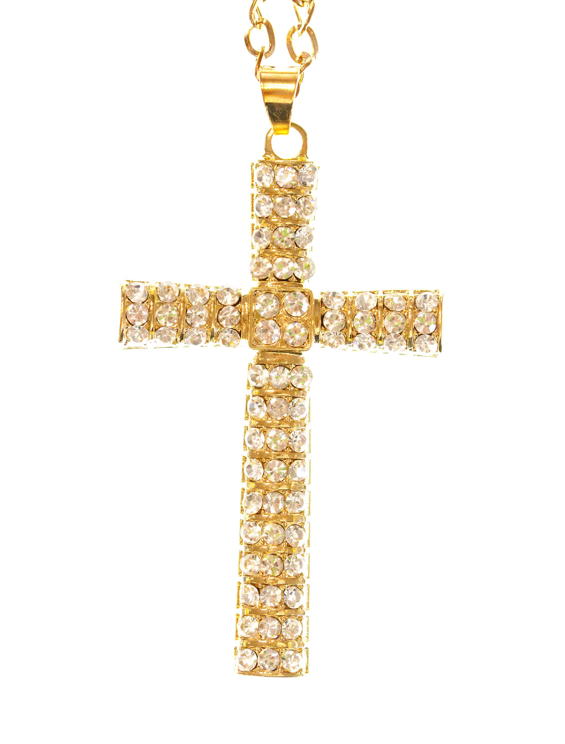 Halskette Kreuz mit Steinchen gold