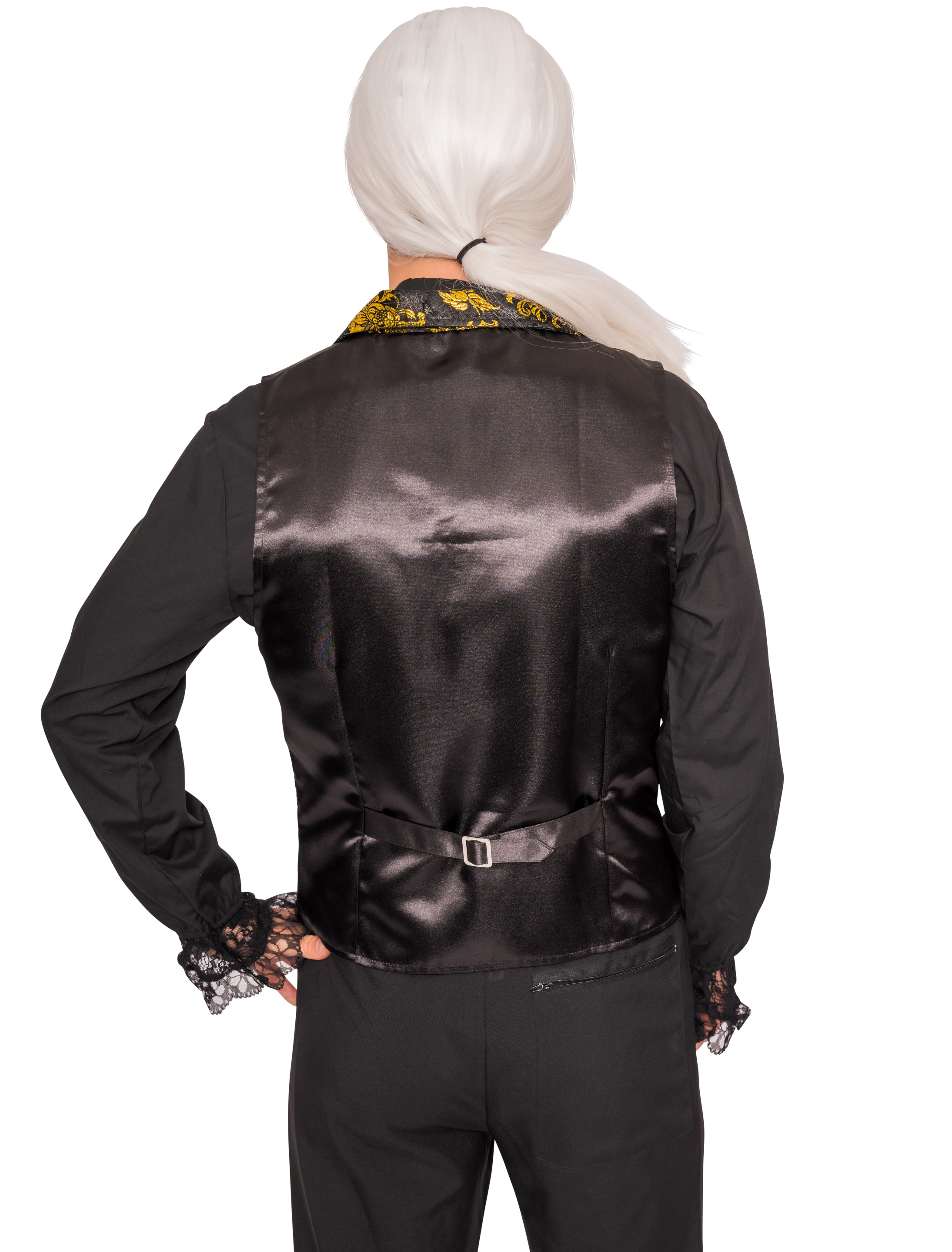Weste Herren Brokat schwarz/gold 3XL