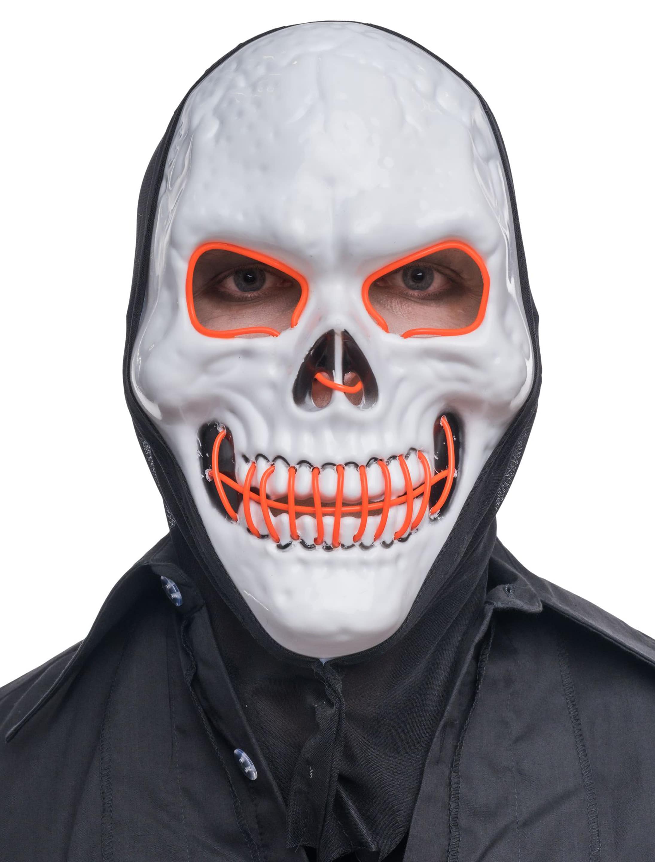 Maske Halloween leuchtend schwarz/weiß