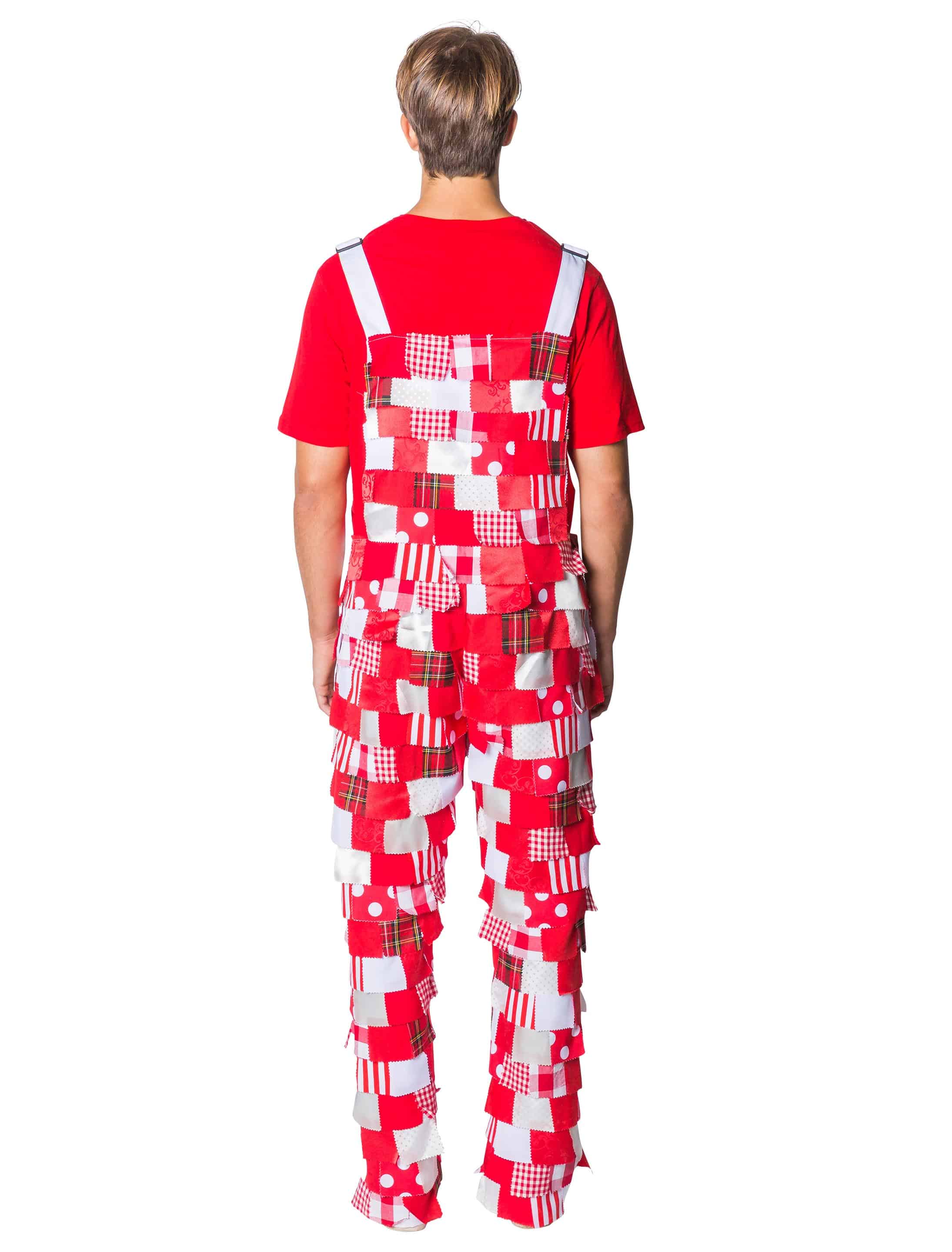 Latzhose Lappen rot/weiß 52 Unisex