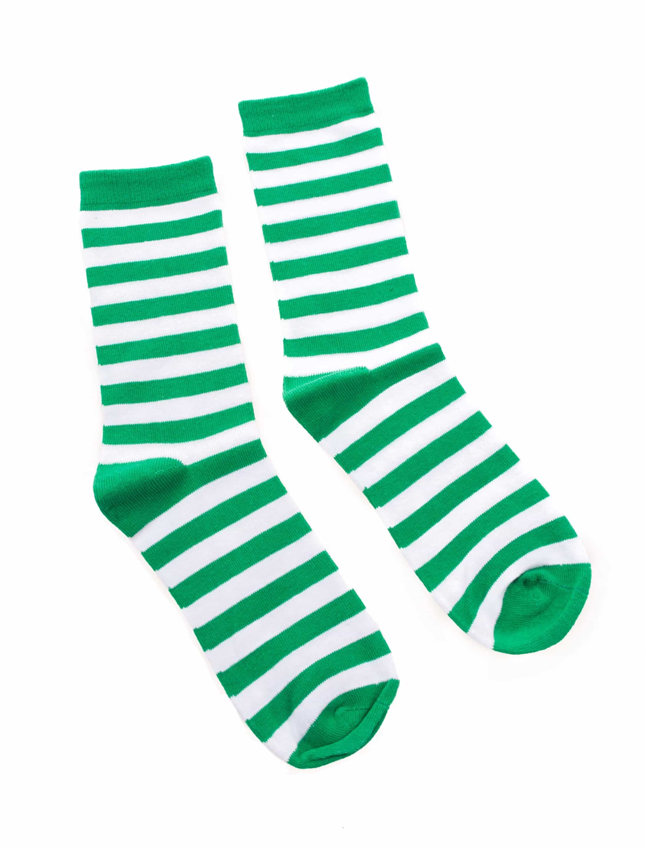 Socken gestreift grün/weiß 30-34