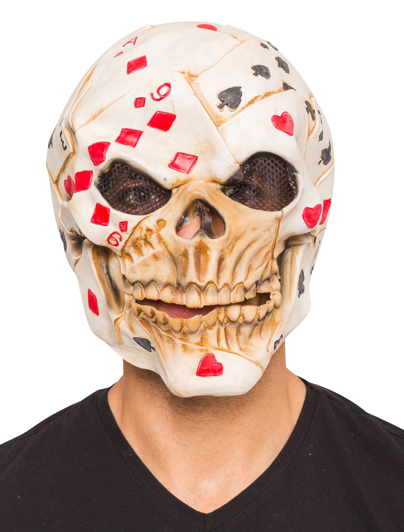 Latexmaske Kartenschädel Latexmaske Kartenschädel