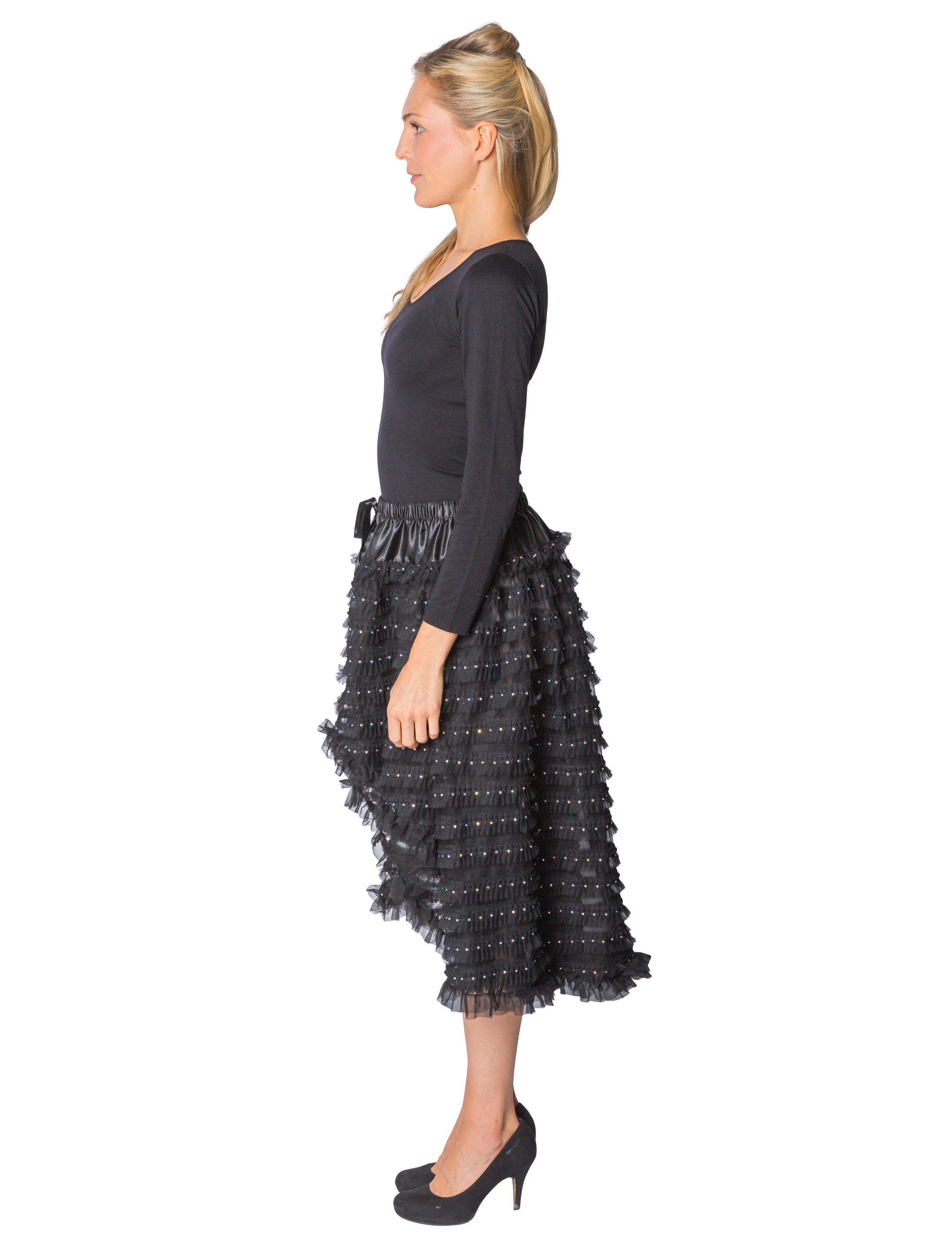 Petticoat de luxe mit Strass schwarz