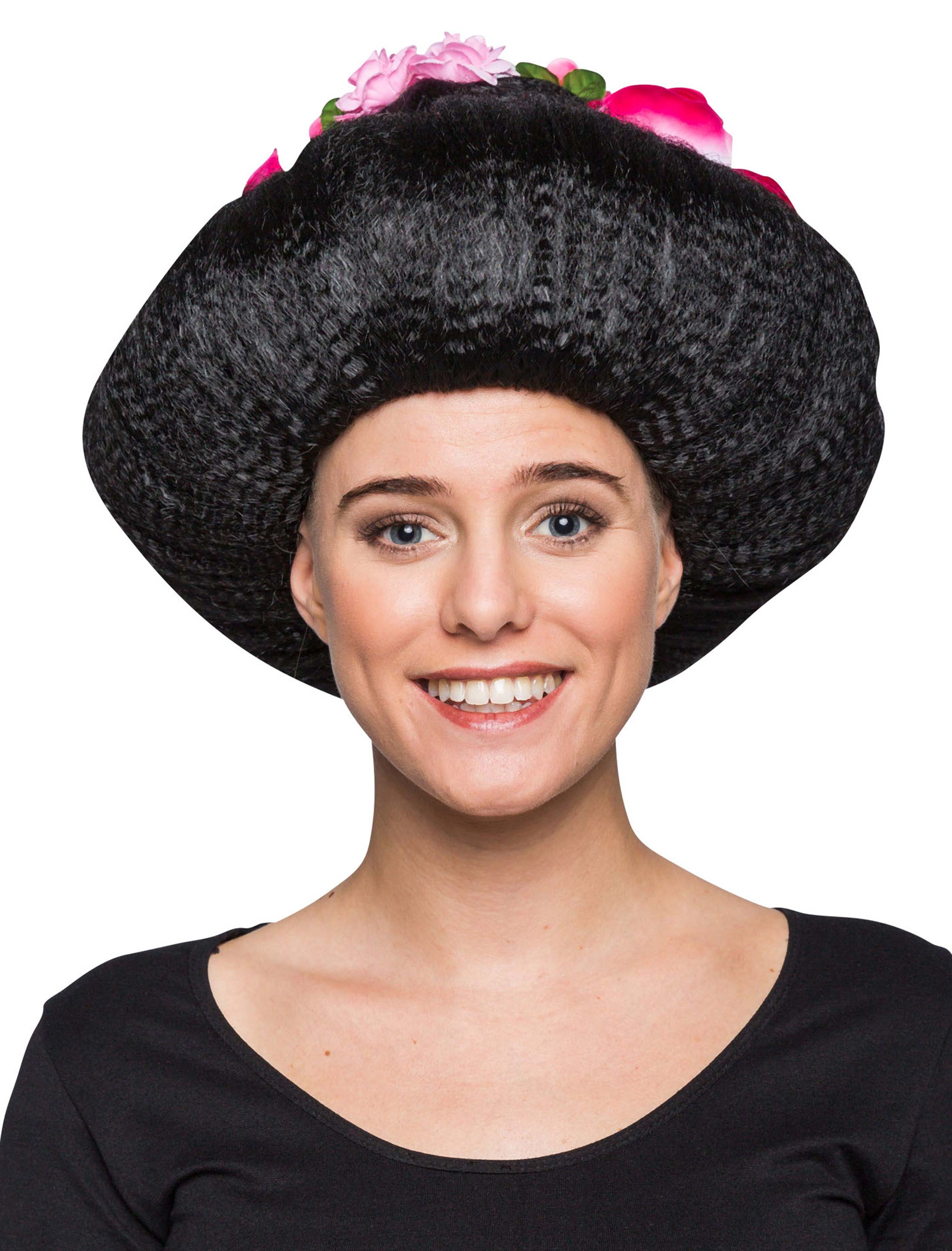 Smiffys Day-of-the-Dead-Perücke | Weiß Mit Blumen, Für Halloween & Kostüm-Partys