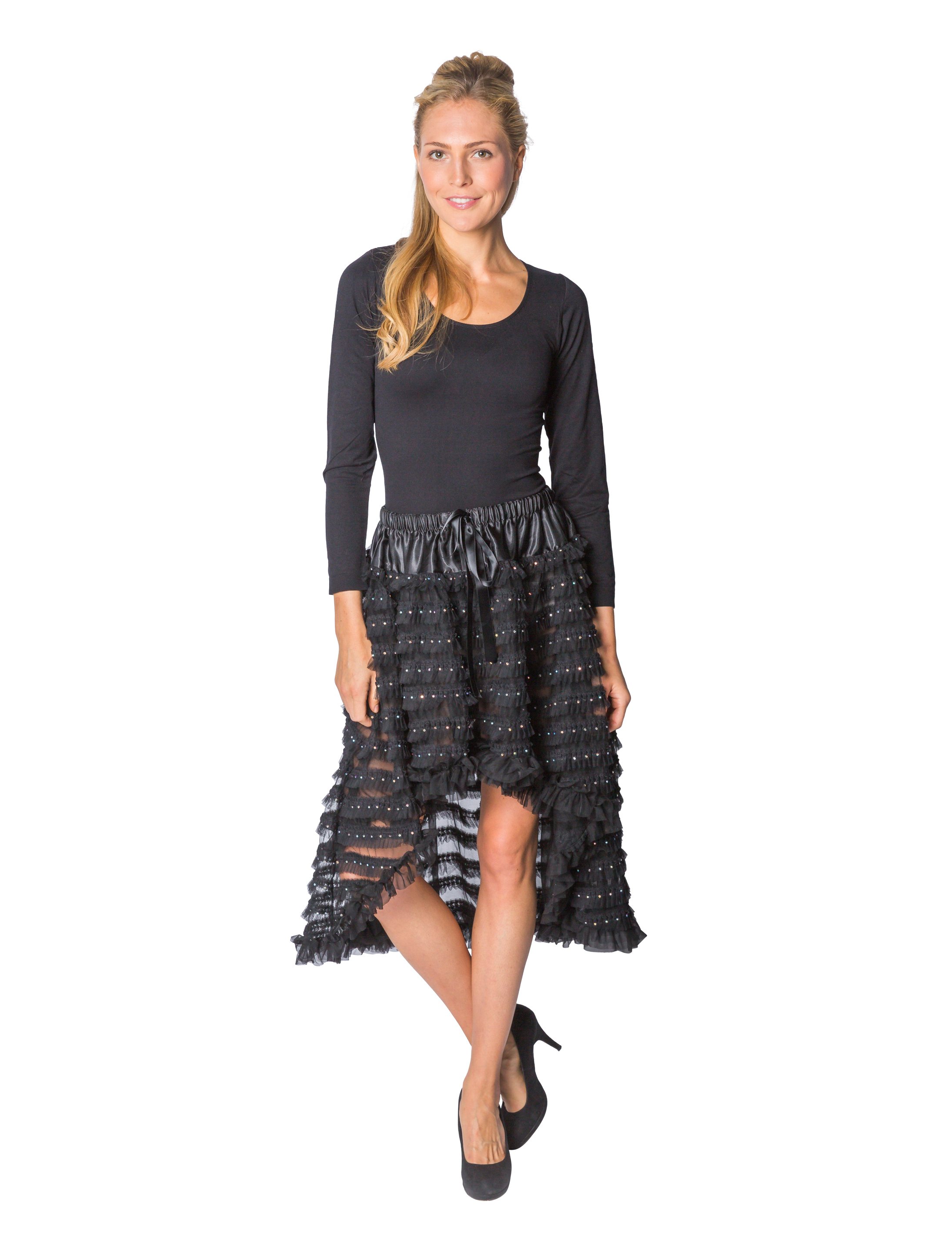 Petticoat de luxe mit Strass schwarz