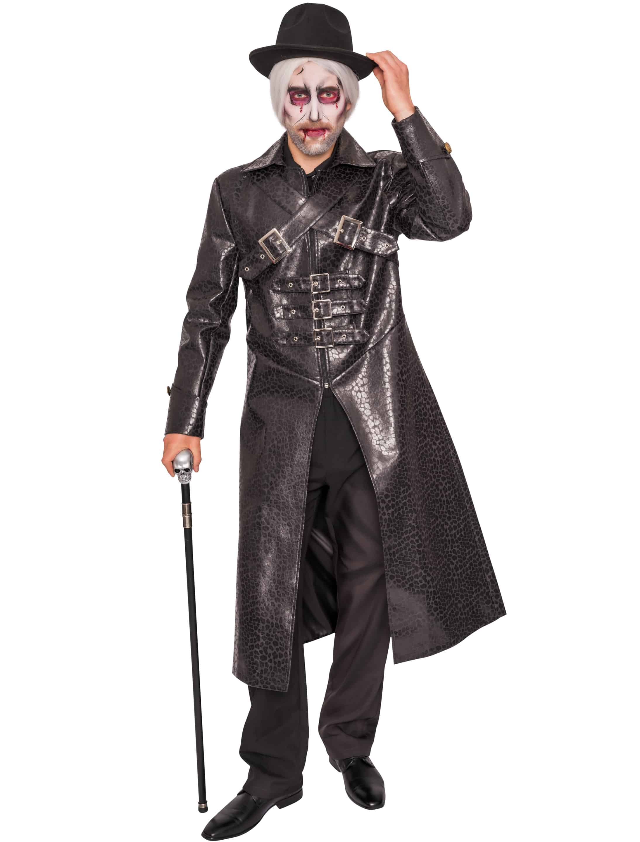 Mantel mit Schnallen Herren schwarz XL