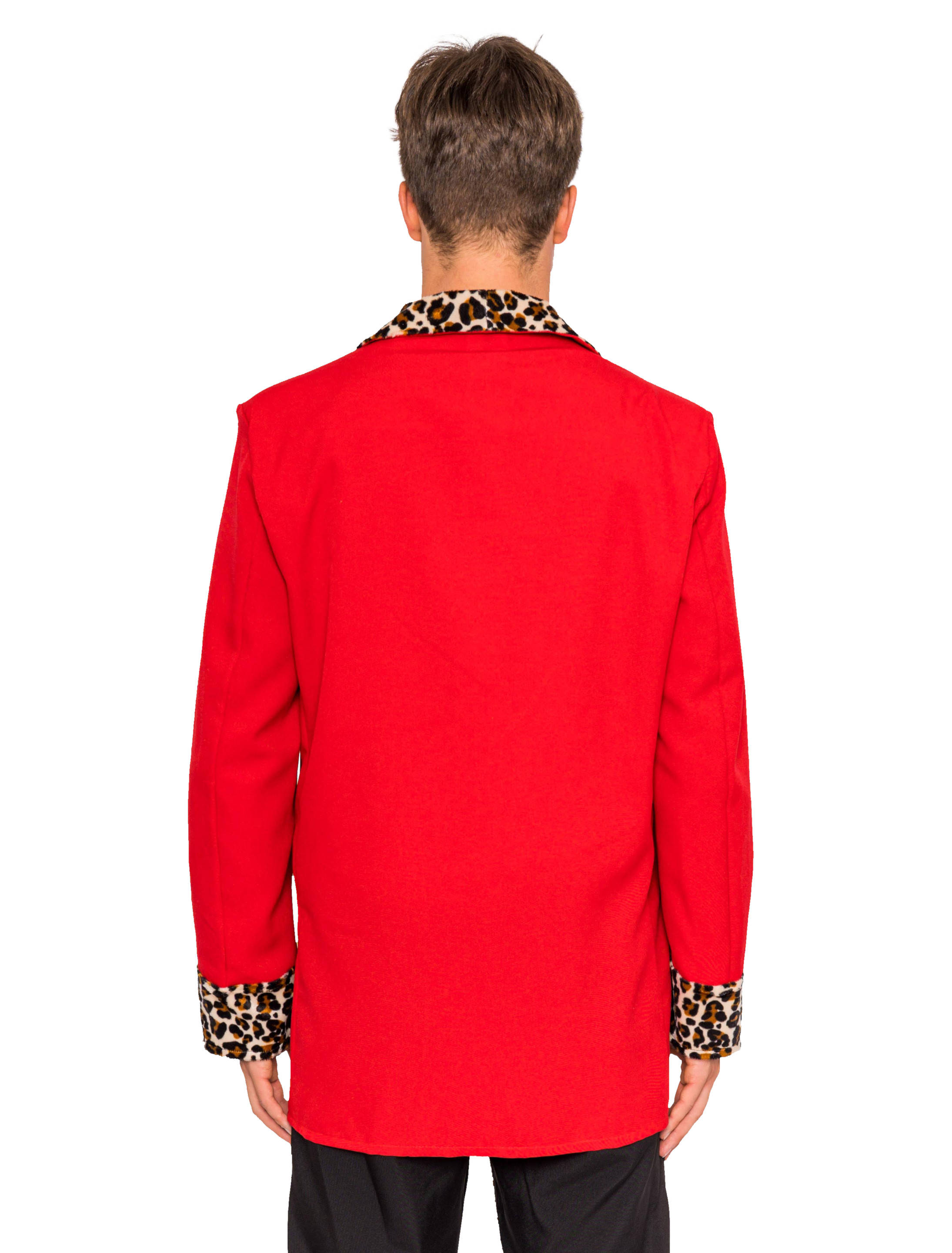 Sakko Herren Leopard rot 2XL